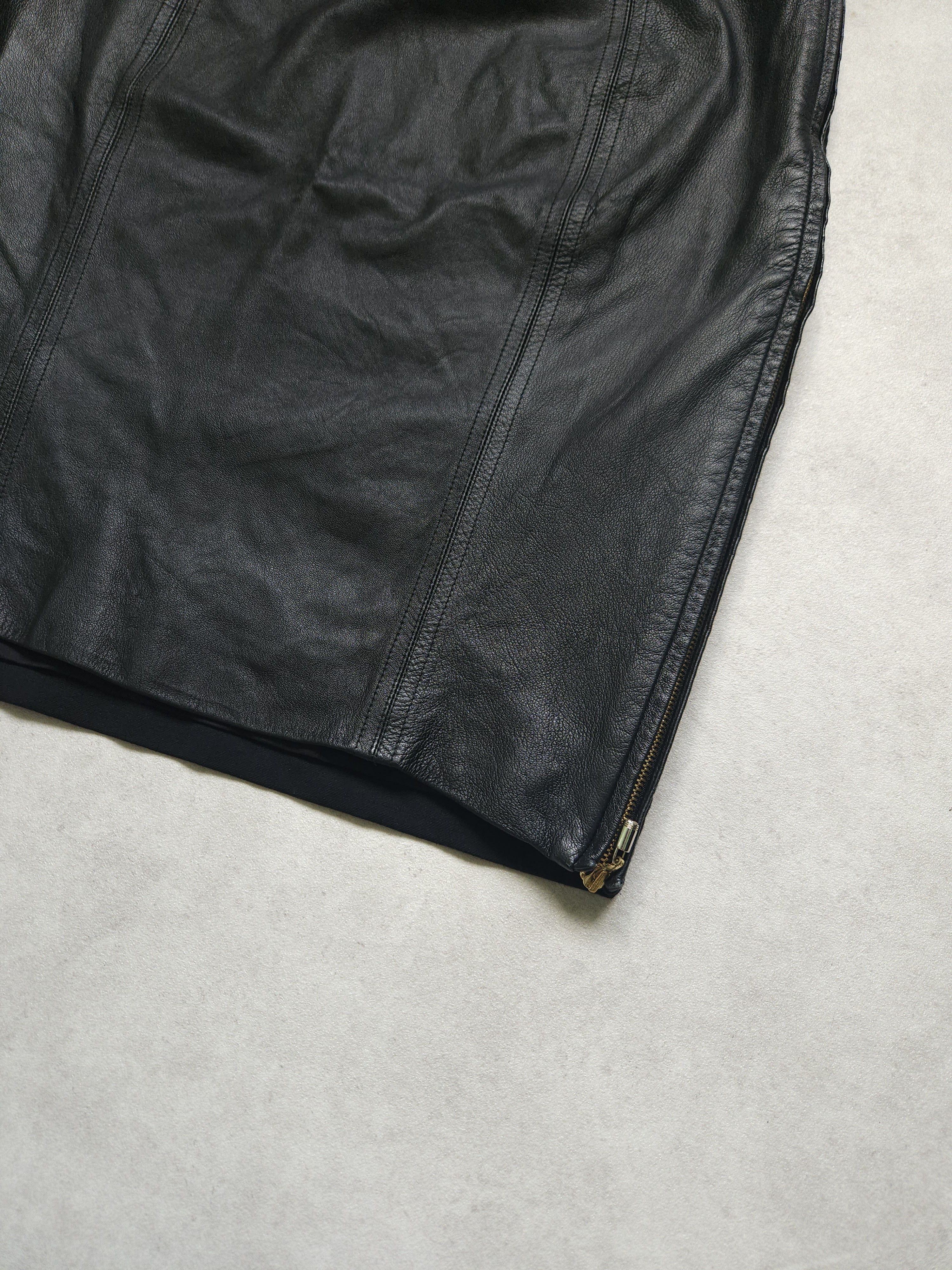 Versace Gianni Versace Couture leather and wool zip off pencil skirt Size 27" / US 4 / IT 40 - 12 Thumbnail