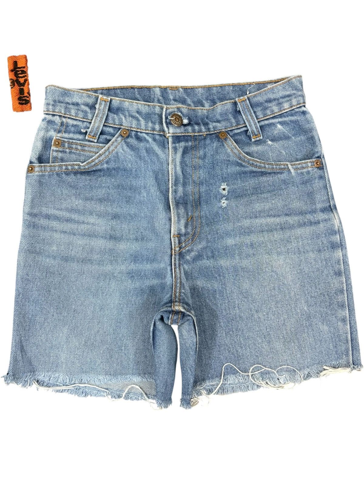 Levi's Vintage 70s Levis 718 Student Orange Tab Shorts Jeans Size US 26 / EU 42 - 1 Thumbnail