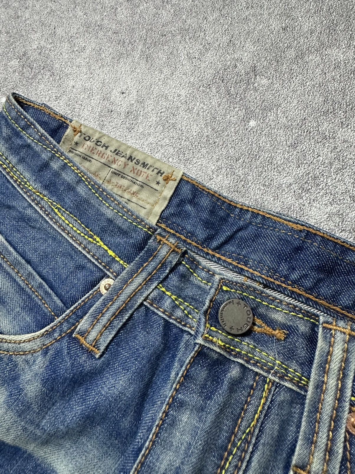 Japanese Brand Vintage Tough Jeans Washed Pacthwork Denim Size US 29 - 5 Thumbnail