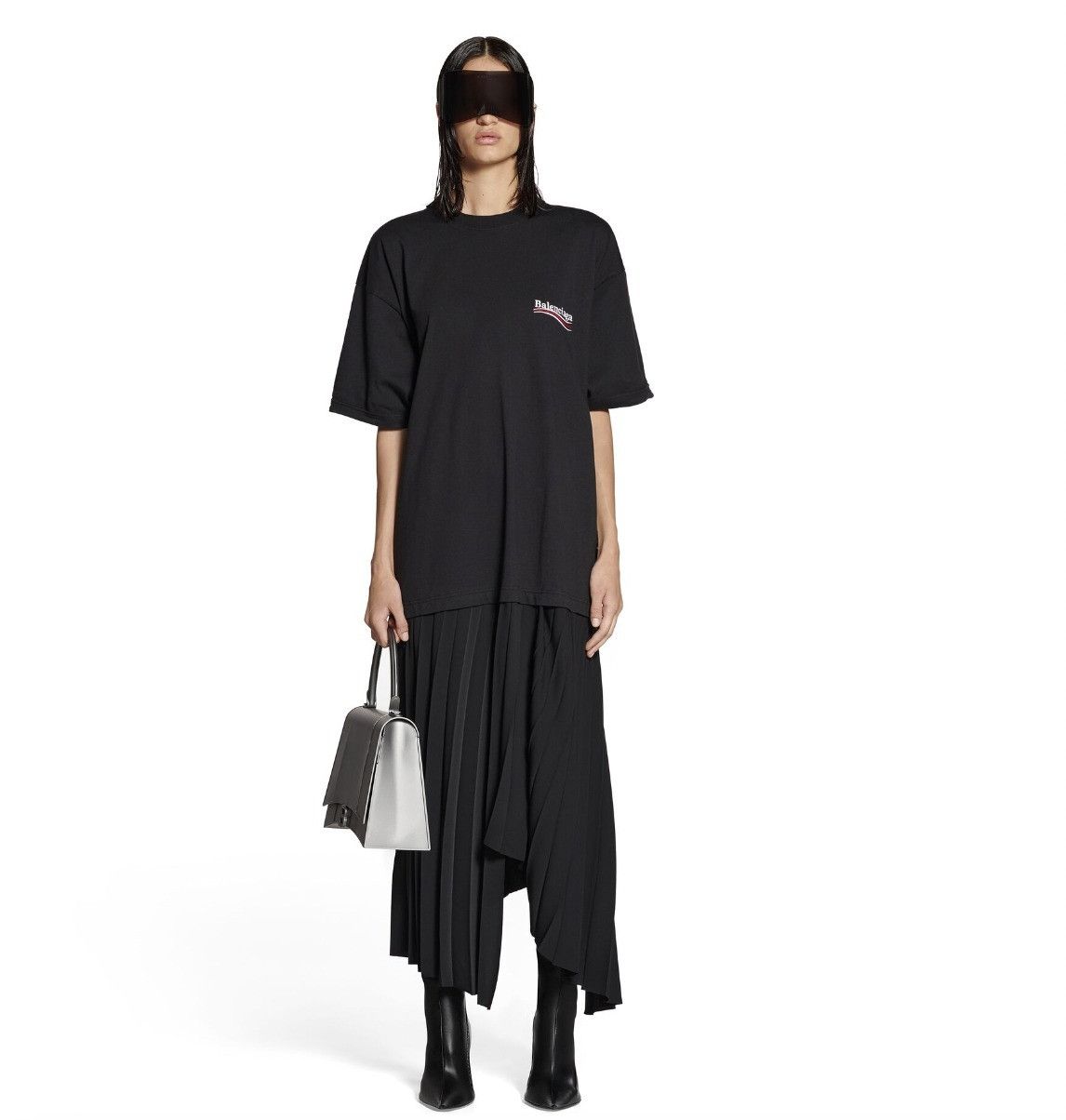 Band Tees o1bcso1str0326 Political Campaign Pleated T-Shirt Dress Size S / US 4 / IT 40 - 5 Thumbnail