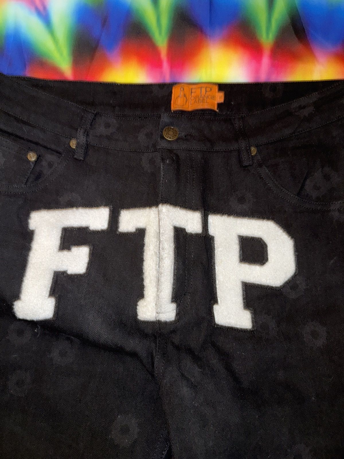 Fuck The Population FTP Bullet Hole All Over Print Denim Pants Size US 36 / EU 52 - 5 Thumbnail