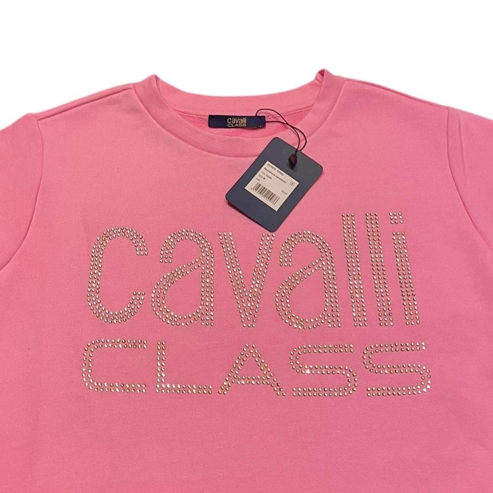 Roberto Cavalli NWT Roberto Cavalli Class pink long crewneck sweatshirt Size M / US 6-8 / IT 42-44 - 2 Thumbnail