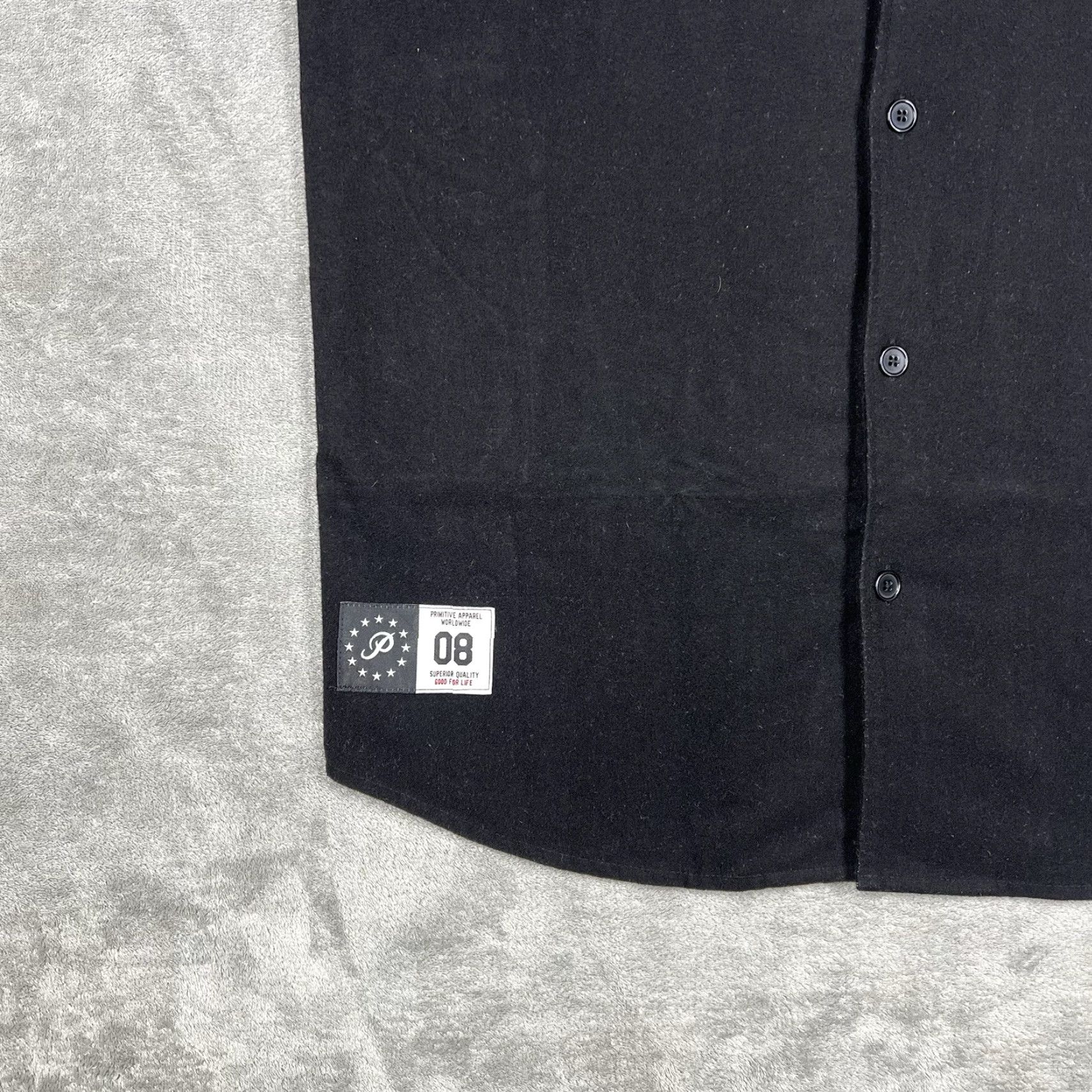 Primitive Primitive Apparel Baseball Jersey Men Medium Black Gray Striped Short Sleeve Crew Neck Button Closure Logo Size US M / EU 48-50 / 2 - 3 Thumbnail