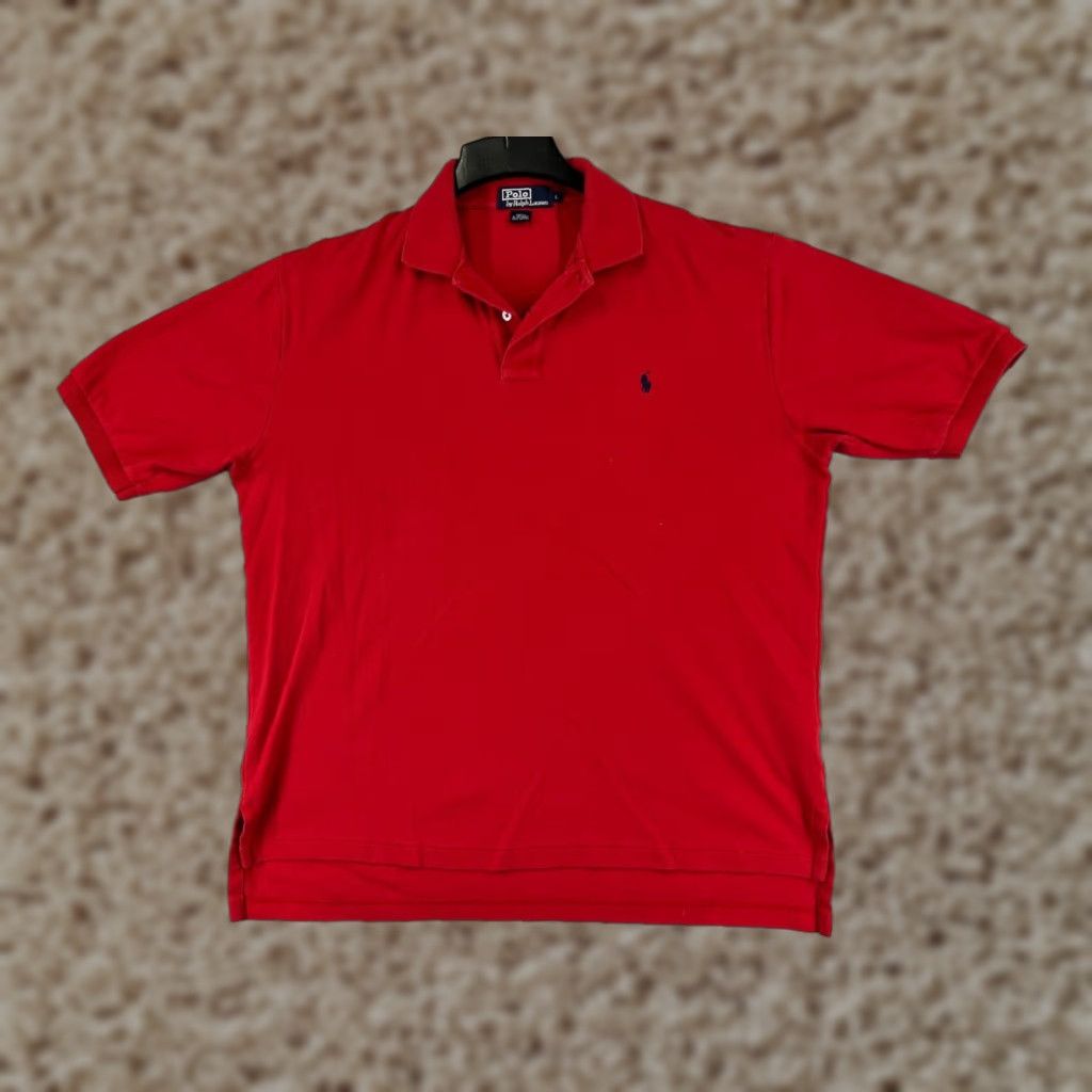 Ralph Lauren VINTAGE Polo Ralph Lauren Shirt Polo Shirt Adult Large Red 100% Cotton Jersey Golf Golfer Mens Size US L / EU 52-54 / 3 - 1 Thumbnail