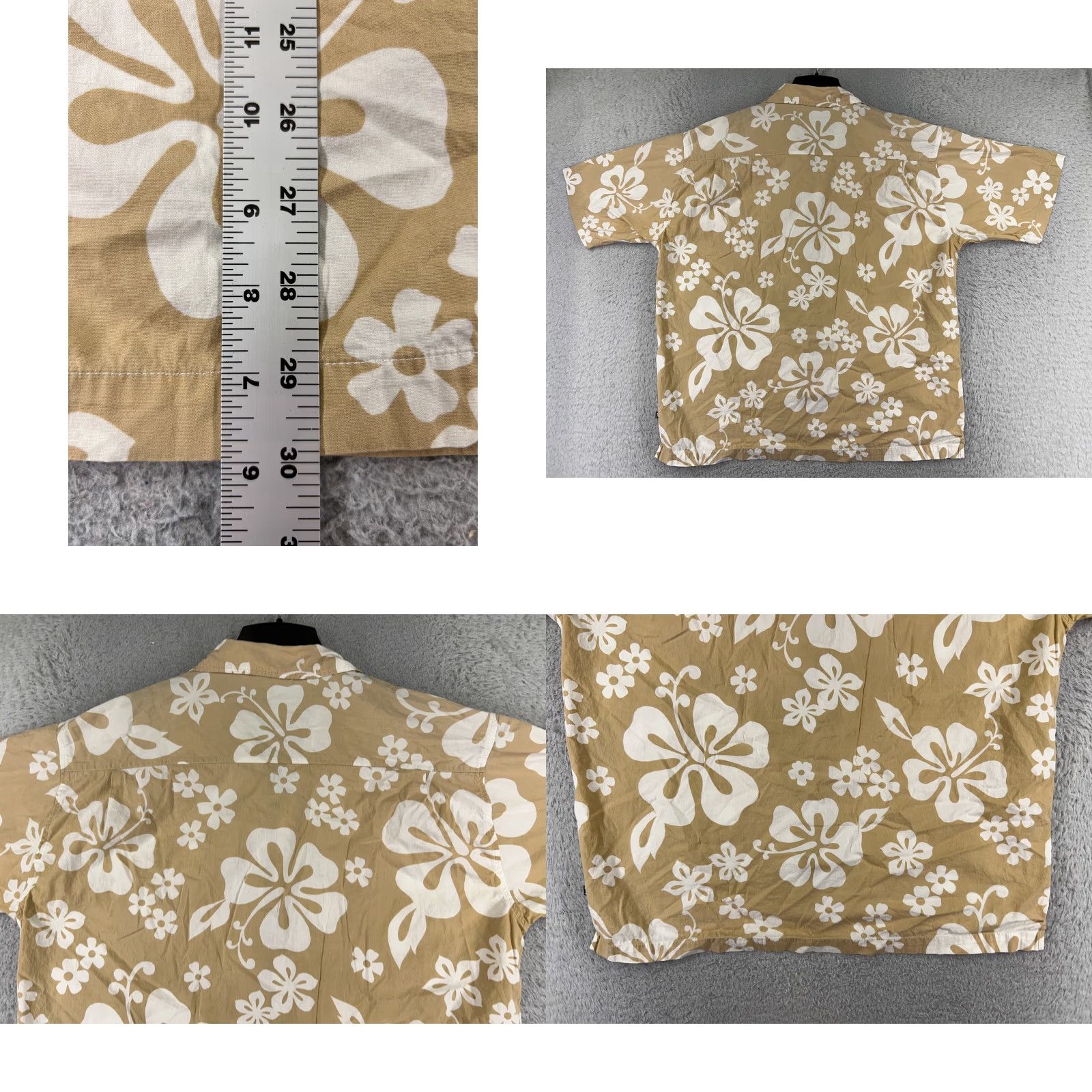 Gotcha GOTCHA SPORT Shirt Adult XL Beige White Floral Hawaiian 100% Cotton Button-Up Short Sleeve Casual Surf Vacation Aloha Beach Mens Size US XL / EU 56 / 4 - 9 Thumbnail