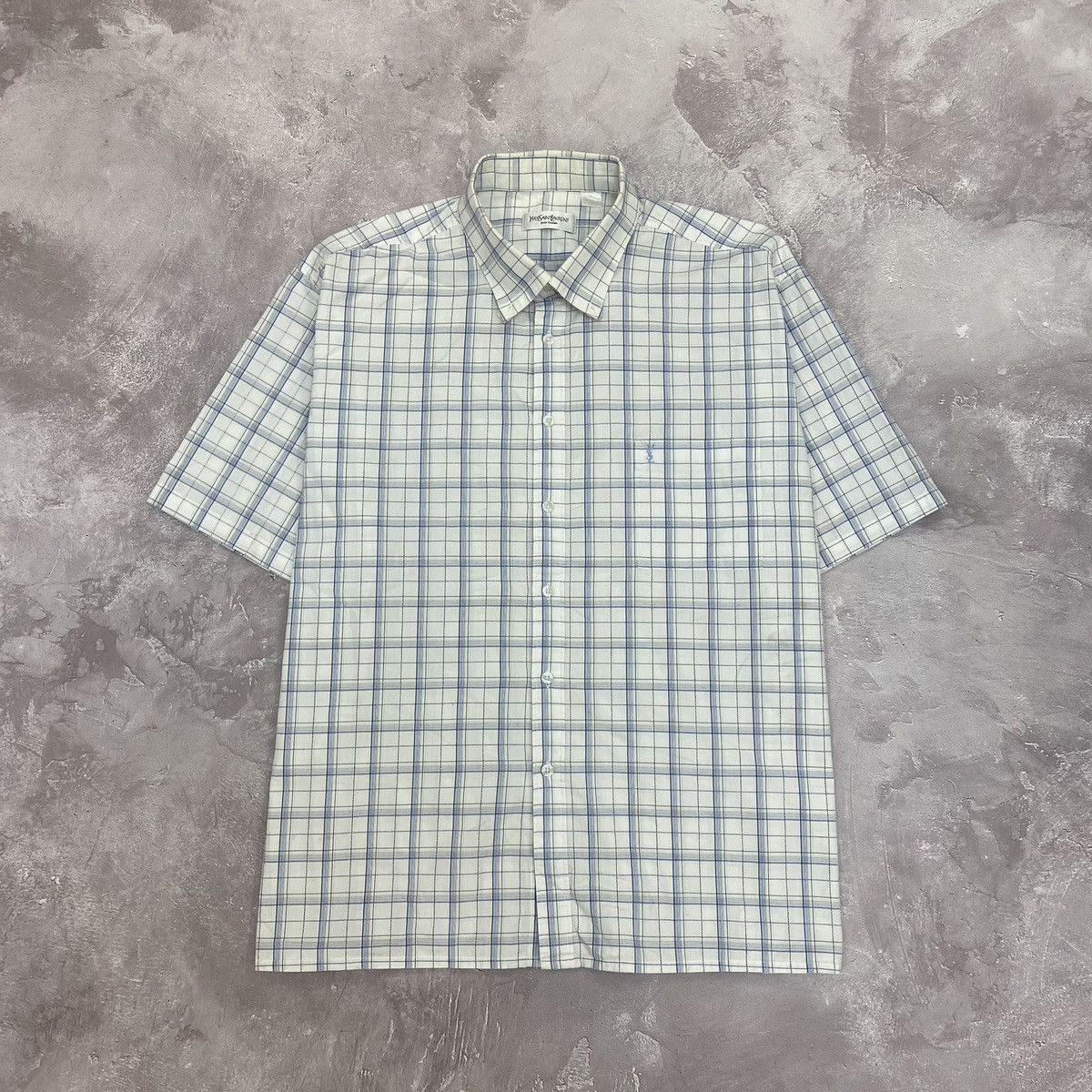 Yves Saint Laurent Vintage YSL Long Sleeve Checkered Tennis Shirt Short Sleeve Size US XL / EU 56 / 4 - 1 Thumbnail