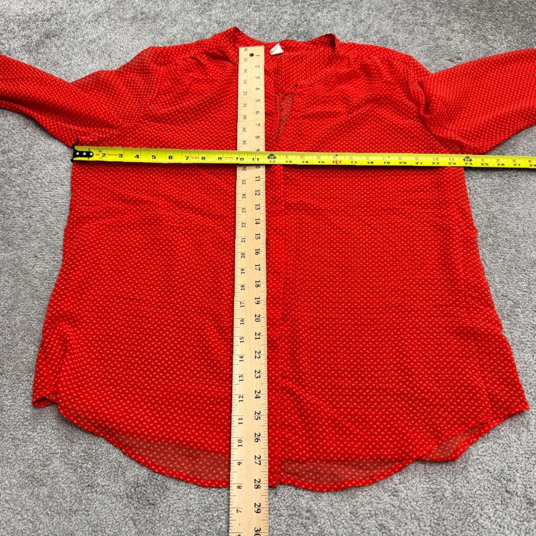 Old Navy Old NavyButton DownShirt Blouse Womens XL Red Micro FloralChiffon Casual Top Size XL / US 12-14 / IT 48-50 - 7 Thumbnail