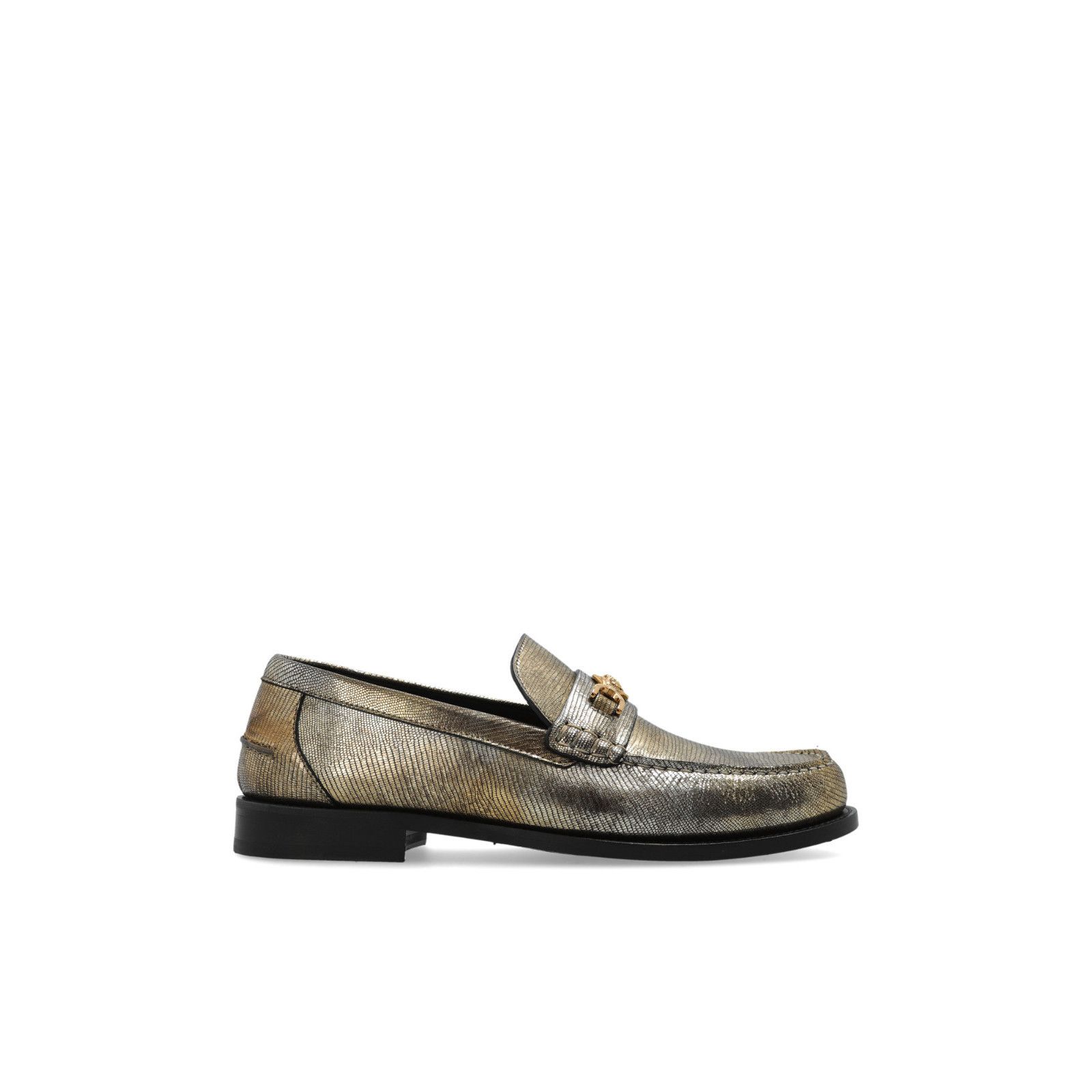 Versace VERSACE Gold Leather Loafers New And Authentic (Men's size:U Size US 7 / EU 40 - 1 Thumbnail