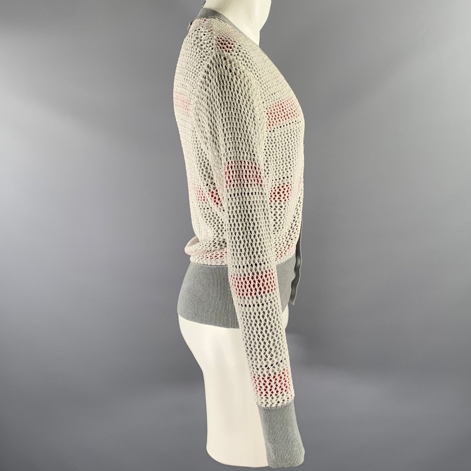 Brooks Brothers Black Fleece BLACK FLEECE S Red Grey Black Stripe Reversible Cardigan Size US S / EU 44-46 / 1 - 5 Thumbnail