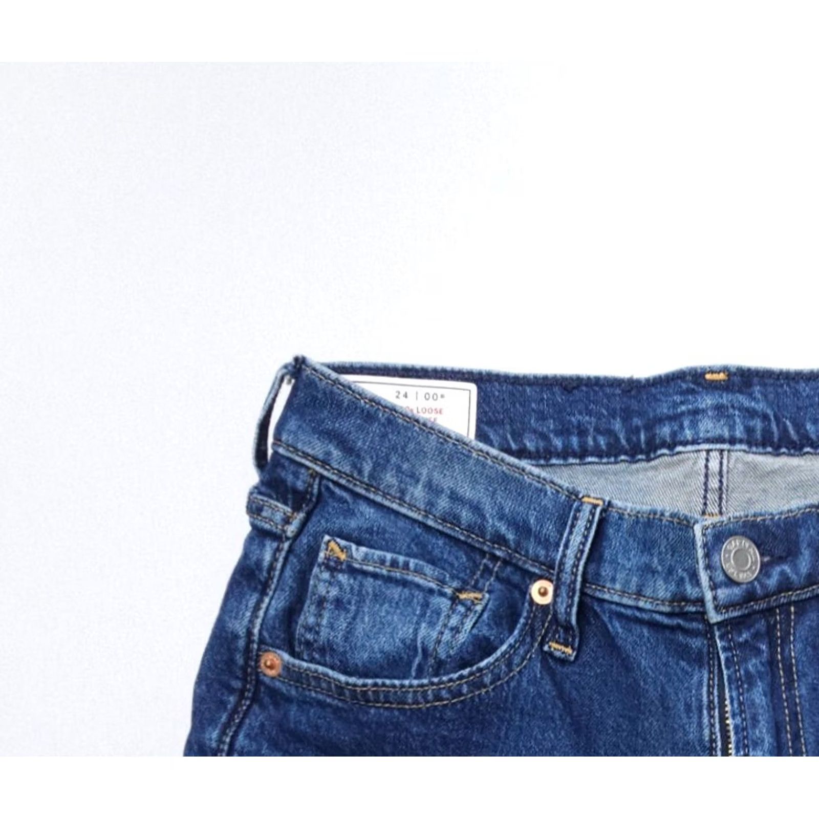 Gap VINTAGE Gap Jeans Womens 00 Blue 90s Loose Straight Dark Wash Low Rise Denim Size 24" / US 00 / IT 34 - 3 Thumbnail