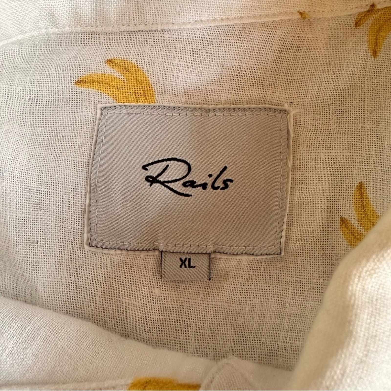 Rails Rails Charlie Banana Blouse – White/Yellow – Size XL – EUC Size XL / US 12-14 / IT 48-50 - 4 Thumbnail
