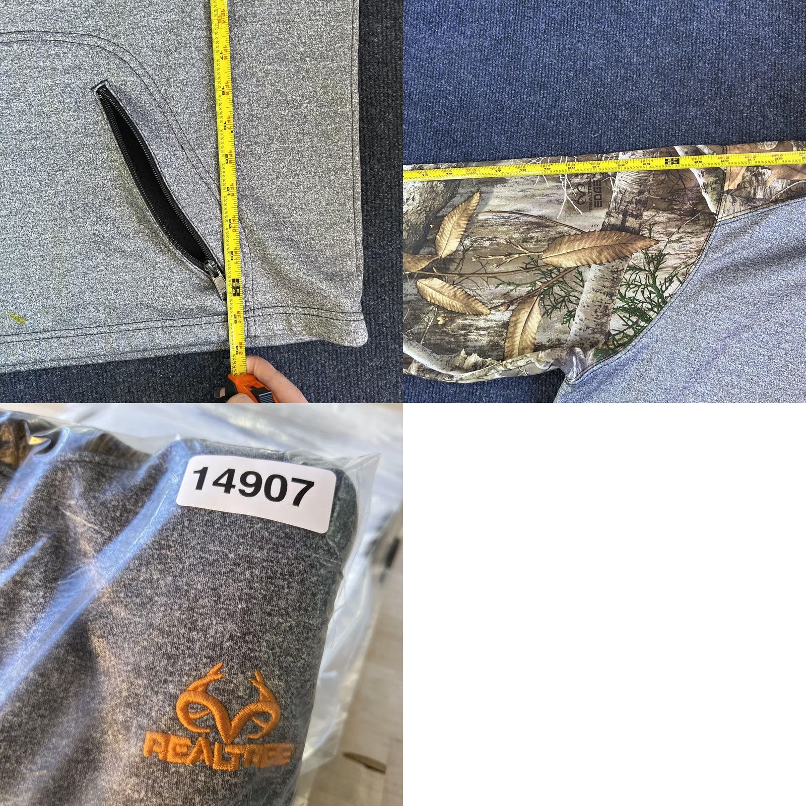Realtree Realtree Hoodie Mens XL Gray Camo Fleece Pullover Hunting Sweatshirt Pockets Size US XL / EU 56 / 4 - 8 Thumbnail