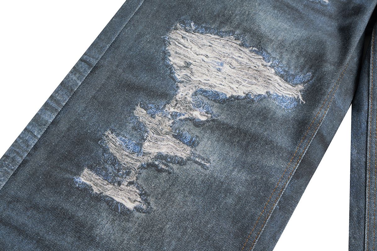 Jean × Vintage Distressed Dirty Blue Ripped Jeans Size US 33 - 5 Thumbnail
