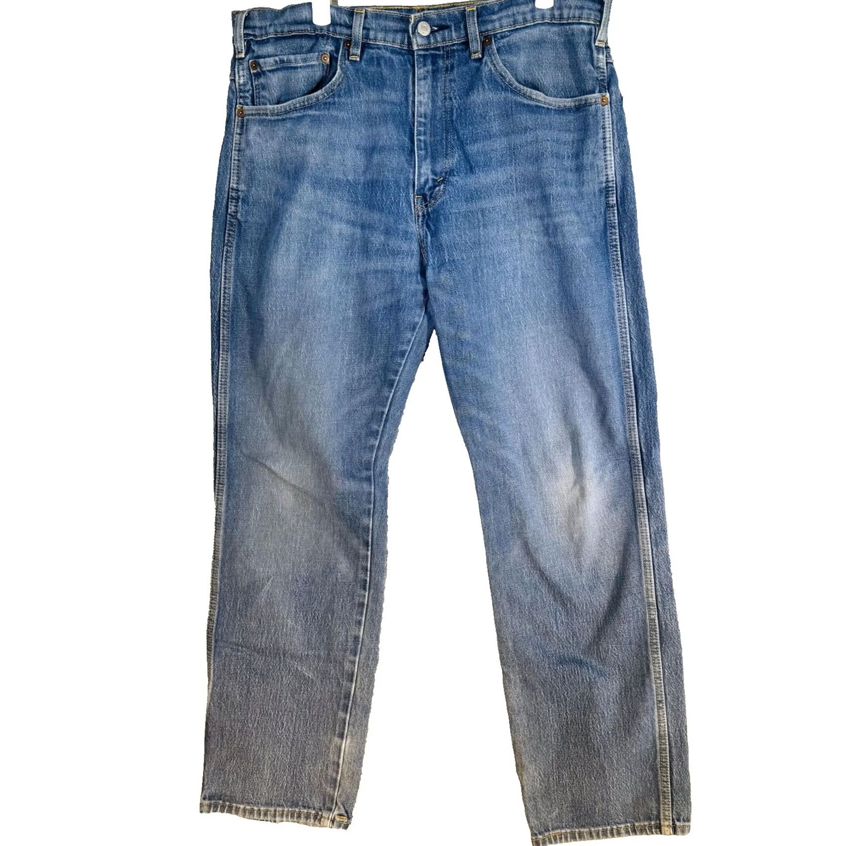 Levi's Levis Western Fit Jeans Denim Straight Blue Light Wash Zip Fly Mens 36x32 Size US 36 / EU 52 - 5 Thumbnail