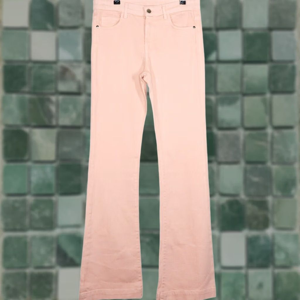 Vintage L'autre Chose Jeans Womens 29 Blush Pink Flare Leg Made in Italy NWT Denim Zip Adult Womens Size 29" - 1 Thumbnail