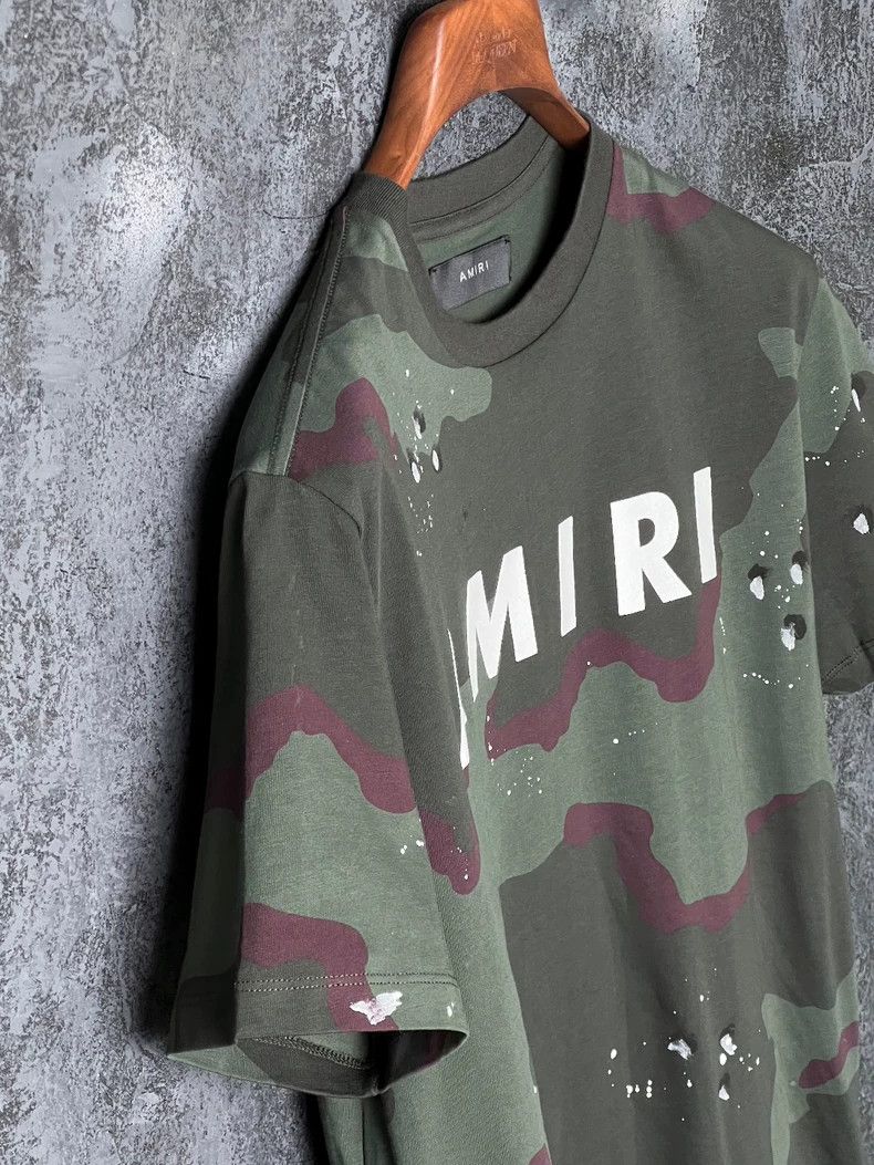 Amiri Amiri Camo Letter Printed Cotton T-Shirt Size US XS / EU 42 / 0 - 6 Thumbnail