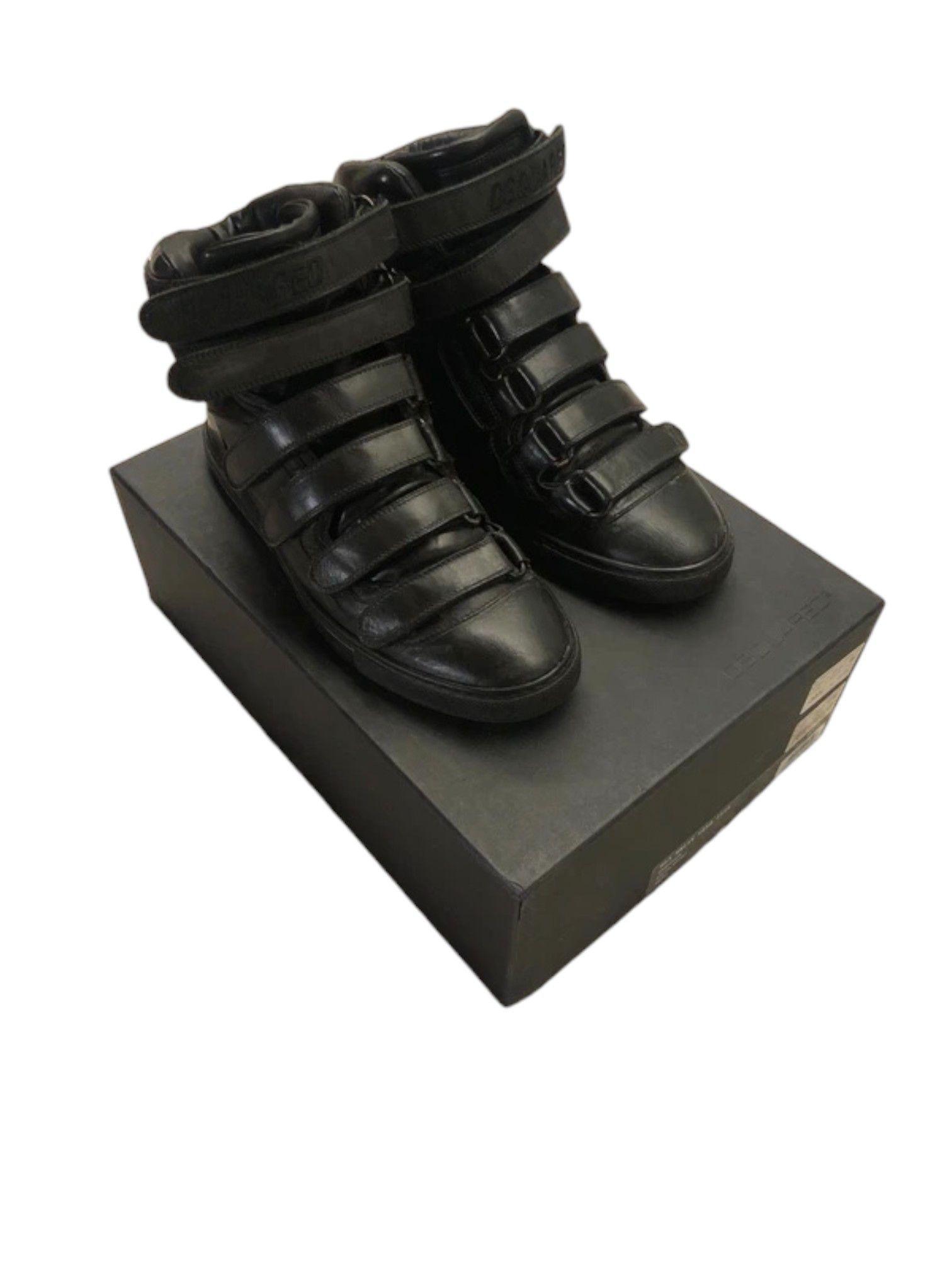 Dsquared2 Dsquared² Black Leather Velcro Strap High-Tops, FW2013 Size US 7 / EU 40 - 1 Thumbnail