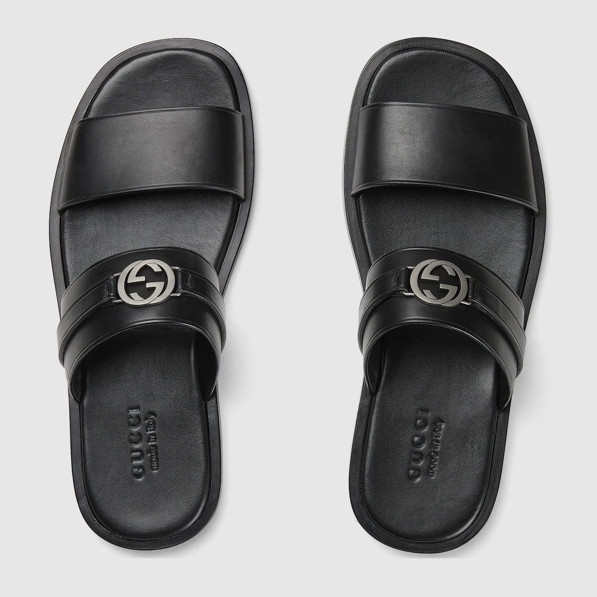 Gucci oc11z1025 Sandals with Round Interlocking G in Black Size US 7.5 / EU 40-41 - 5 Thumbnail