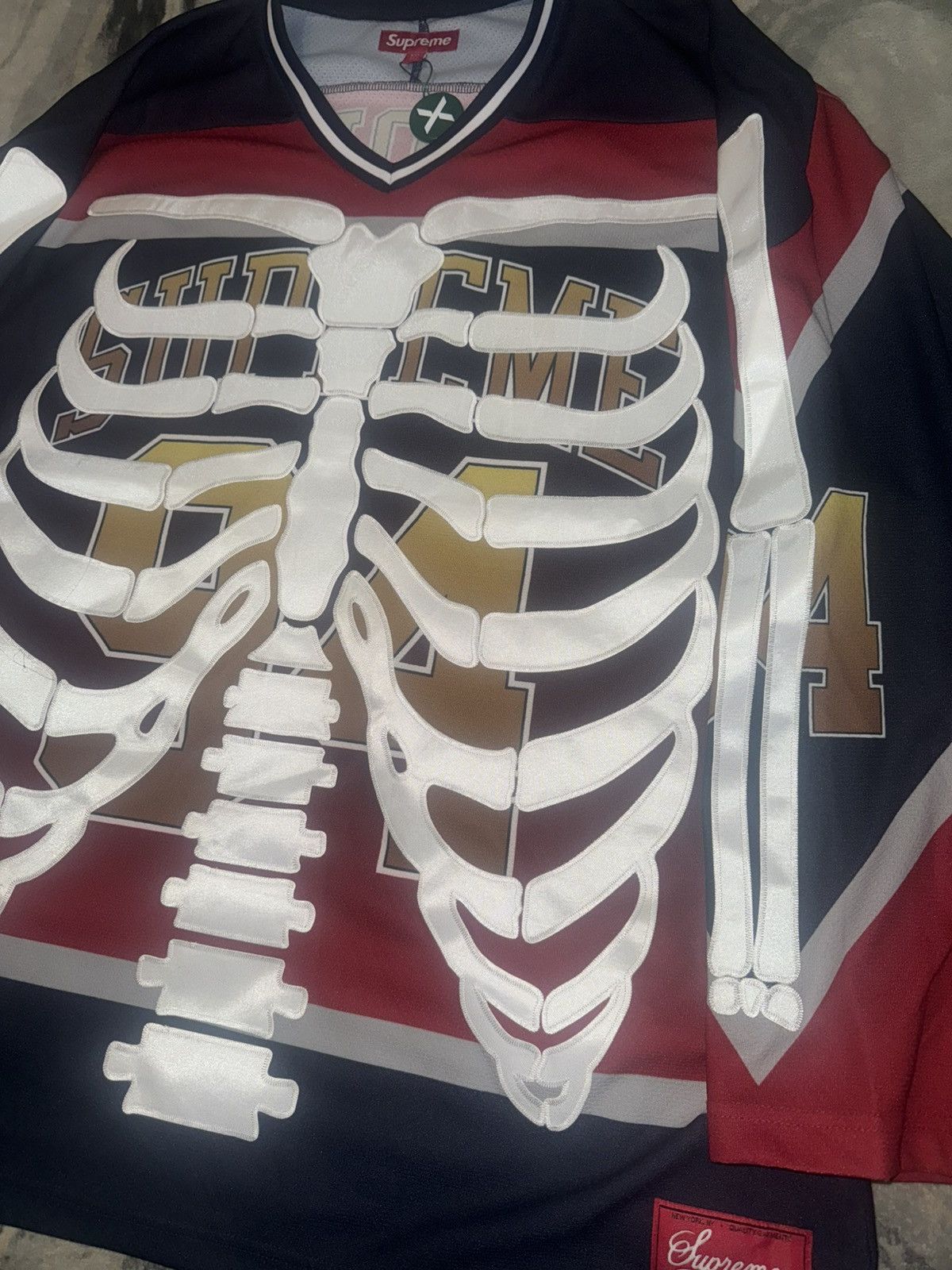 SUPREME BONES HOCKEY JERSEY Mサイズ Supreme Bones Hockey Jersey Black Size Large (FW23) Skeleton