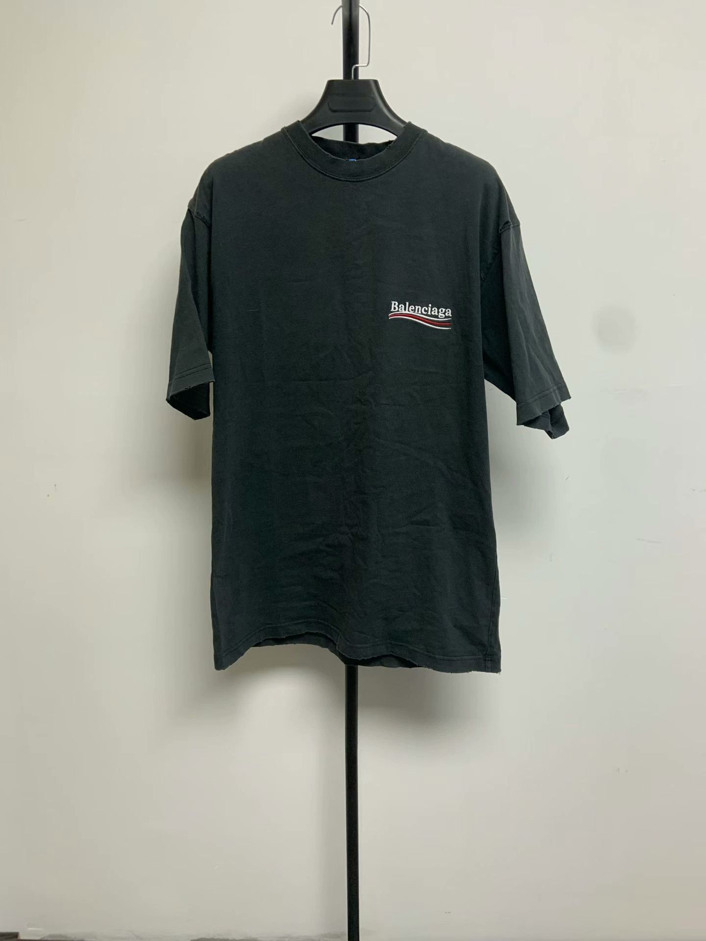 Balenciaga Logo Embroidered Crewneck T-Shirt