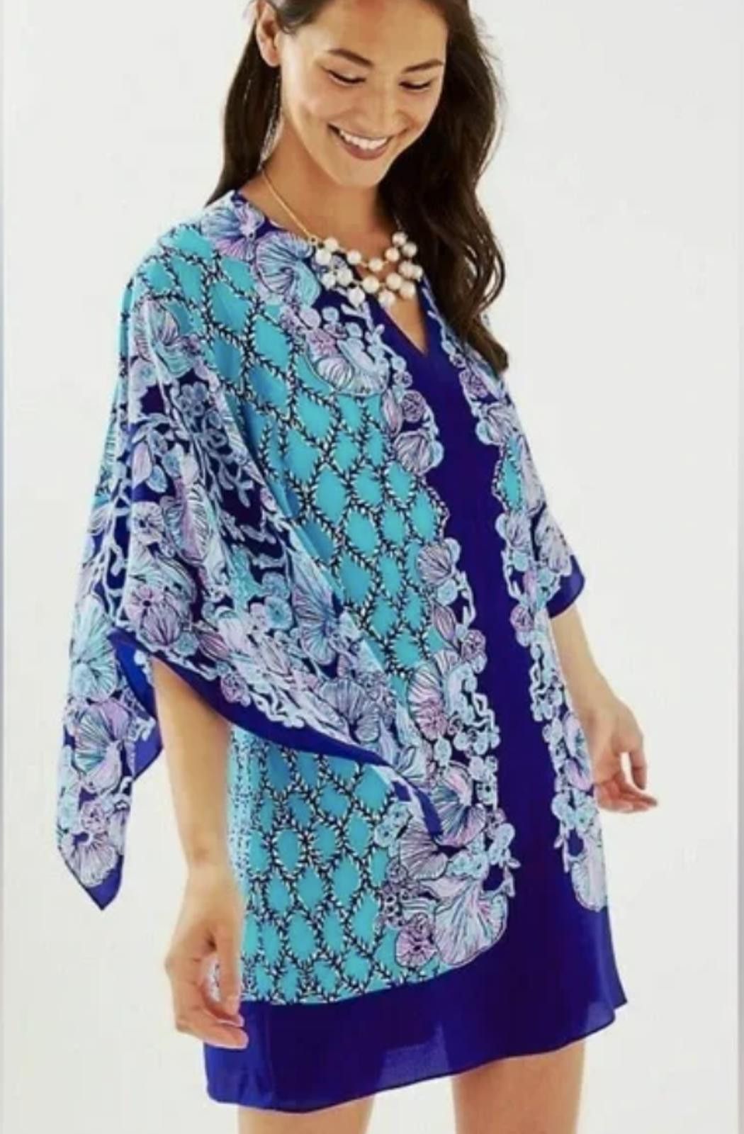 Lilly Pulitzer Lilly Pulitzer Shalynn Silk Caftan Lapis Lazuli Size M / US 6-8 / IT 42-44 - 1 Thumbnail