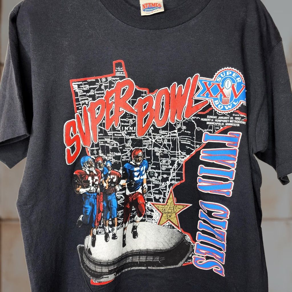 Nutmeg VINTAGE Nutmeg Shirt Mens XL Black VTG Super Bowl XXVI Twin Cities NFL Football Tee Size US XL / EU 56 / 4 - 1 Thumbnail