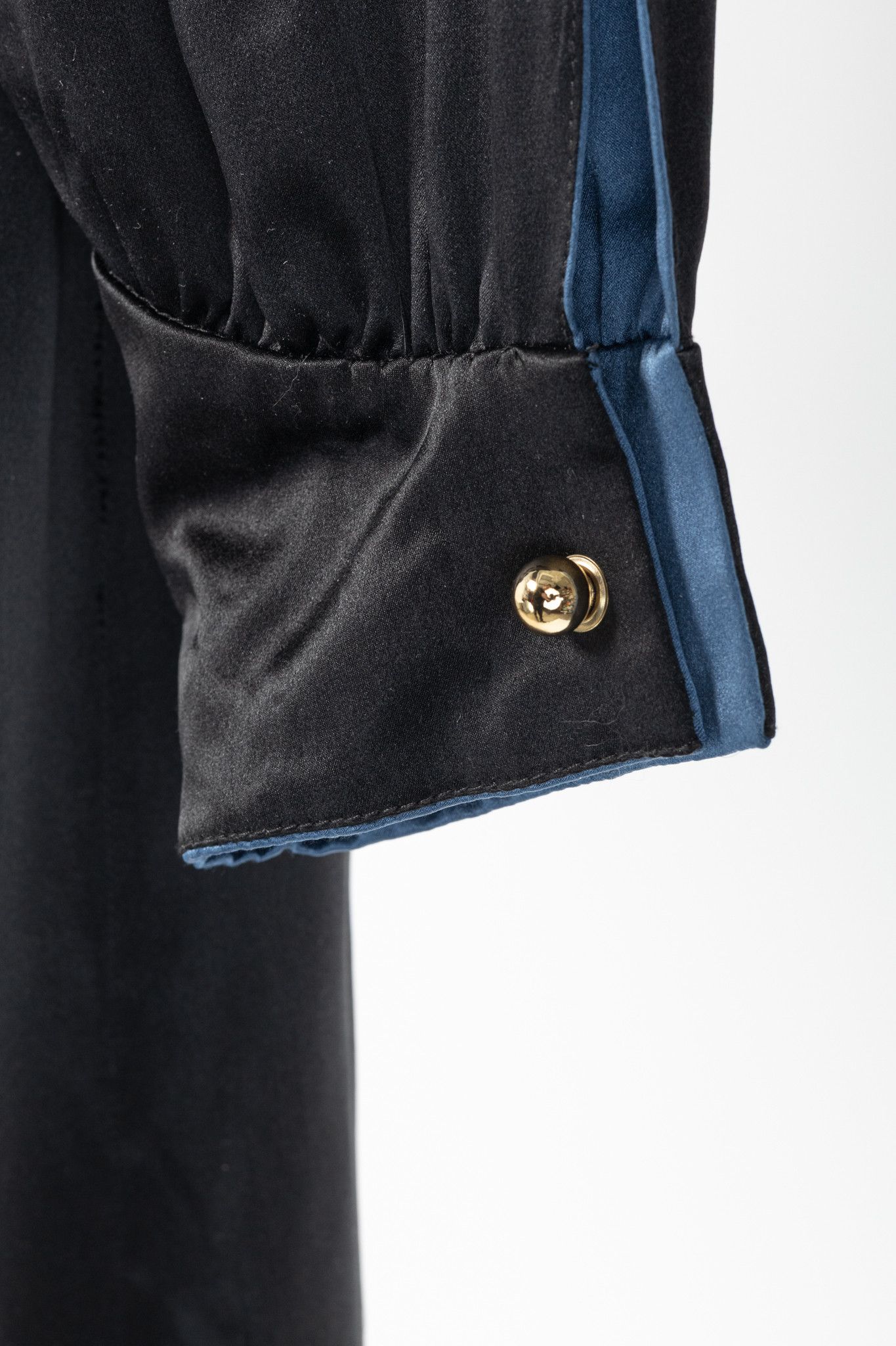 Other Dassie Reversible Black & Blue Silk Charmeuse Dress Size L / US 10 / IT 46 - 6 Thumbnail