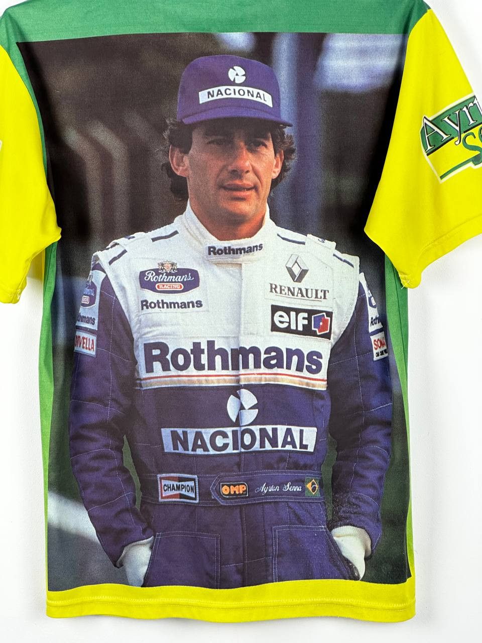 Formula 1 Ayrton Senna 1999 San Marino Grand Prix Vintage Racing Tee Size US M / EU 48-50 / 2 - 6 Thumbnail
