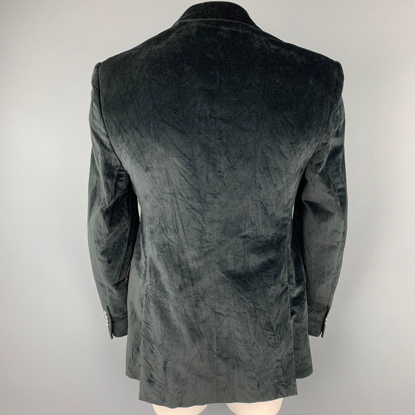 Dolce & Gabbana Size 40 Regular Black Cotton Velvet Sport Coat Size 40R - 4 Thumbnail