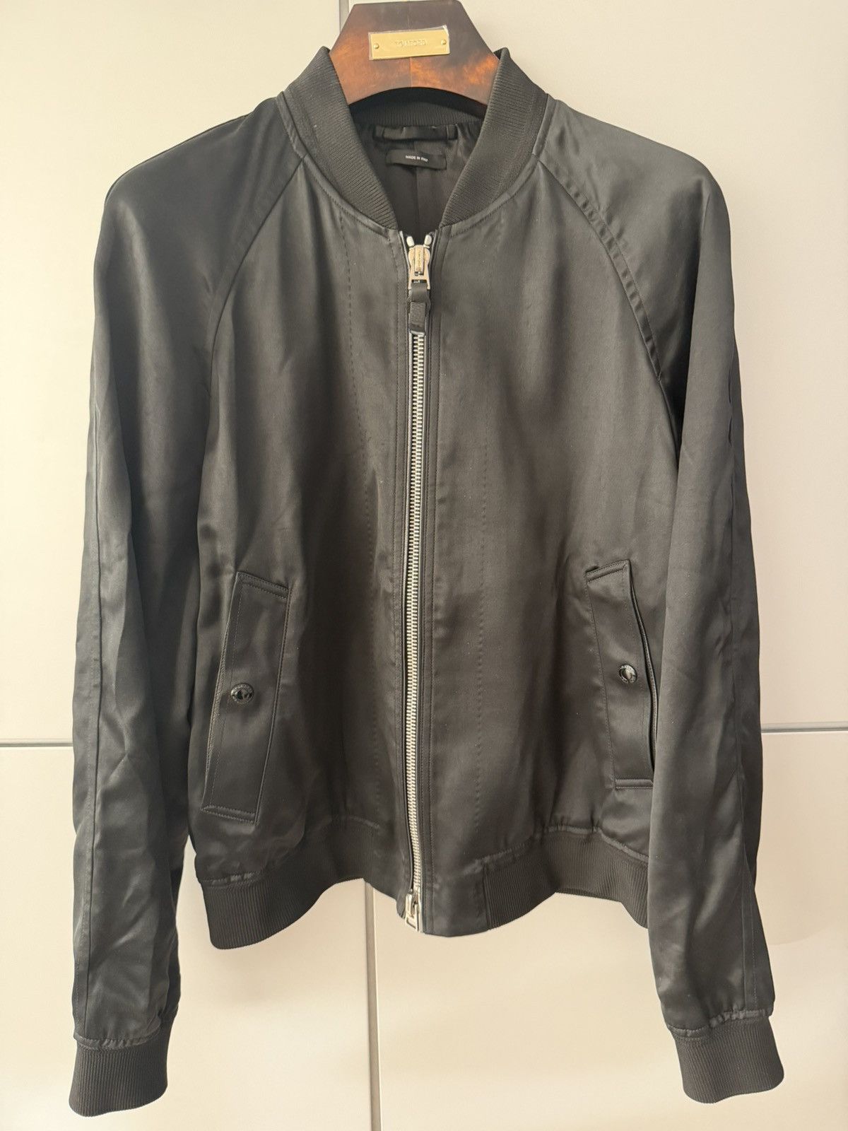 Tom Ford Tom Ford Viscose black caddy Bomber 52/L Size US L / EU 52-54 / 3 - 1 Thumbnail