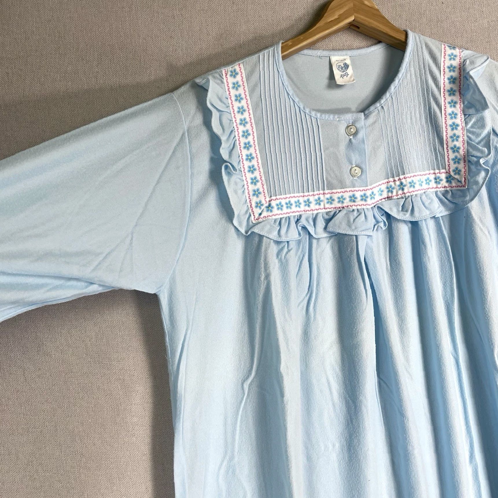 Vintage VINTAGE Katz Nightgown Gown Dress Floral Blue 70s Size S Nightgown Victorian - Katz Size S / US 4 / IT 40 - 4 Thumbnail