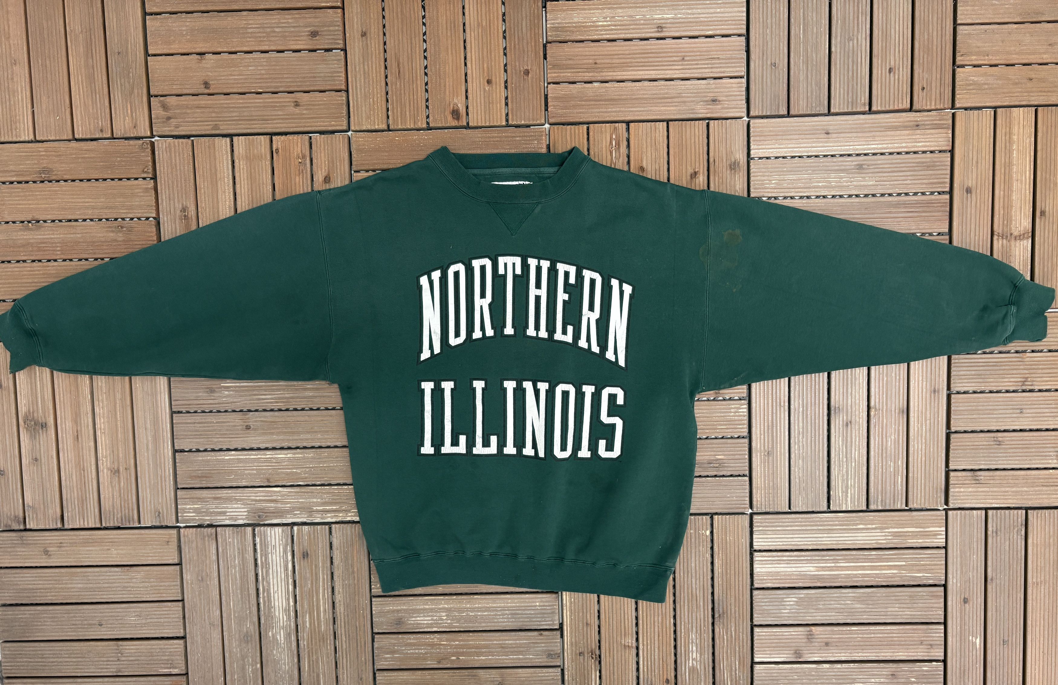 Vintage Northern Illinois Huskies Vintage Green Crewneck Sweater Size US M / EU 48-50 / 2 - 5 Thumbnail