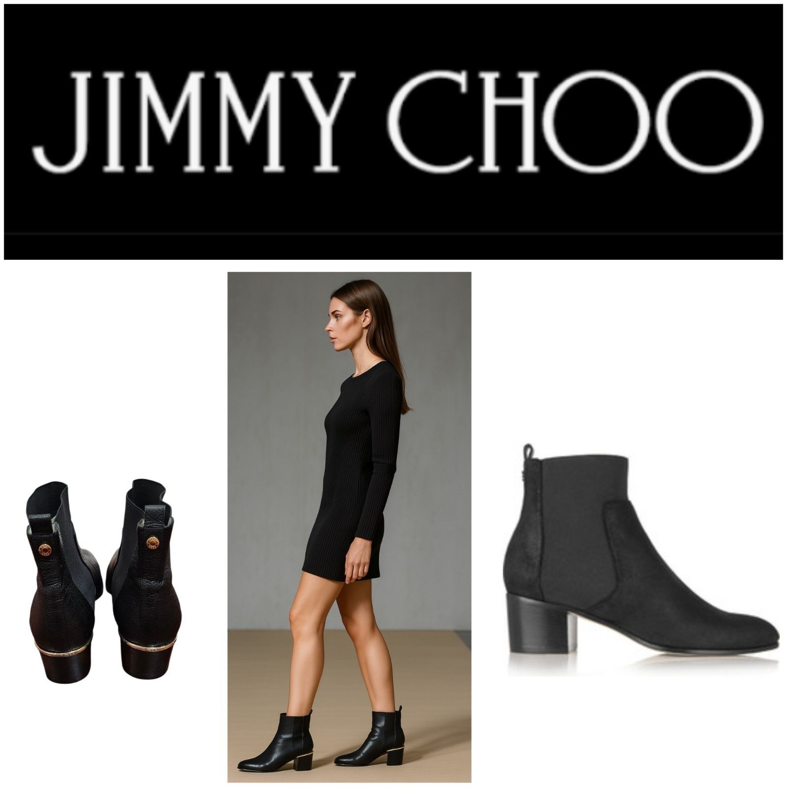 Jimmy Choo Jimmy Choo Black Leather Chelsea Ankle Boots US10/EU41 Size US 10 / IT 40 - 15 Thumbnail