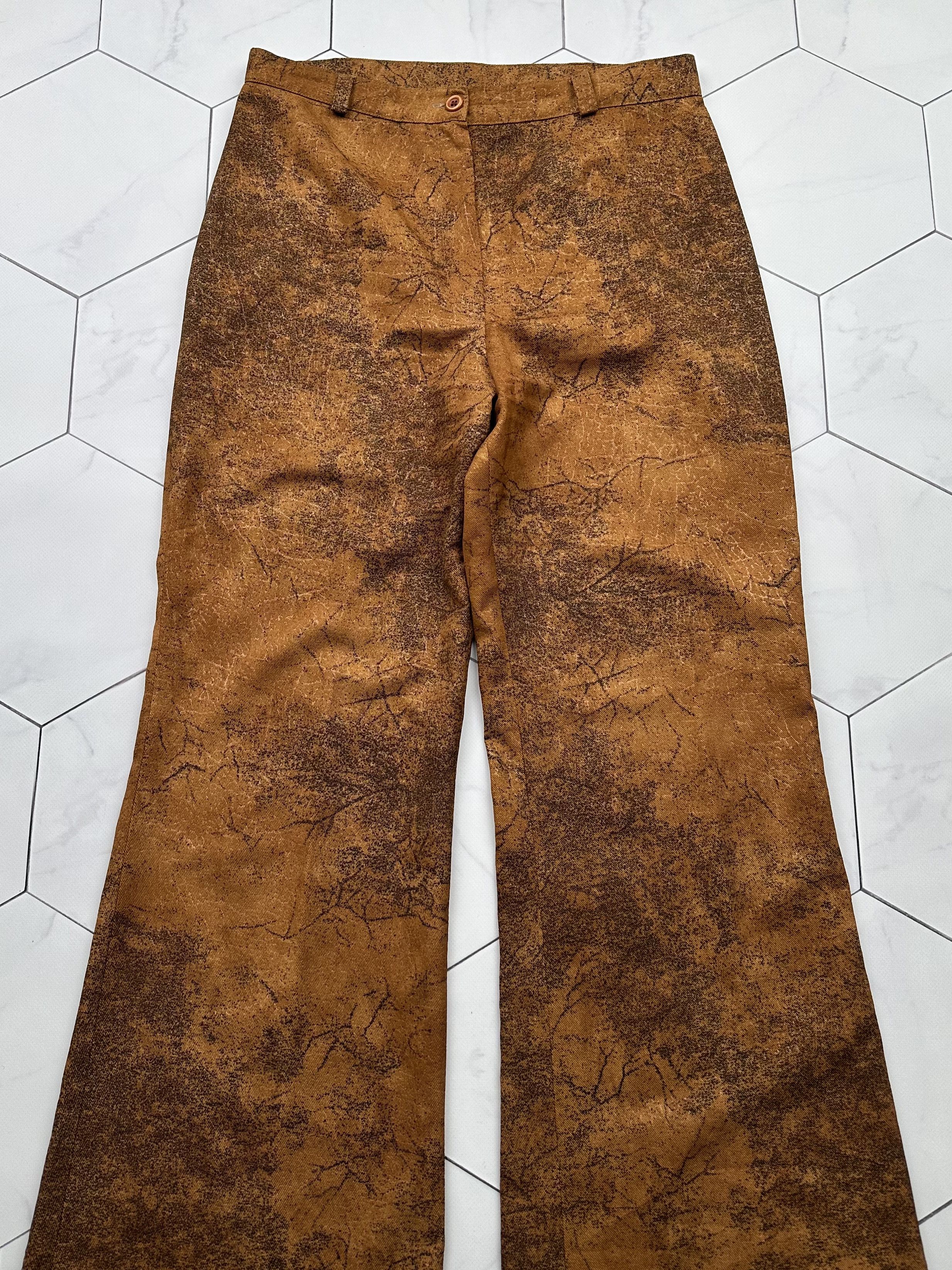 Japanese Brand Vintage Faded Printed Flare Pants (B423)E2 Size 27" / US 4 / IT 40 - 2 Thumbnail