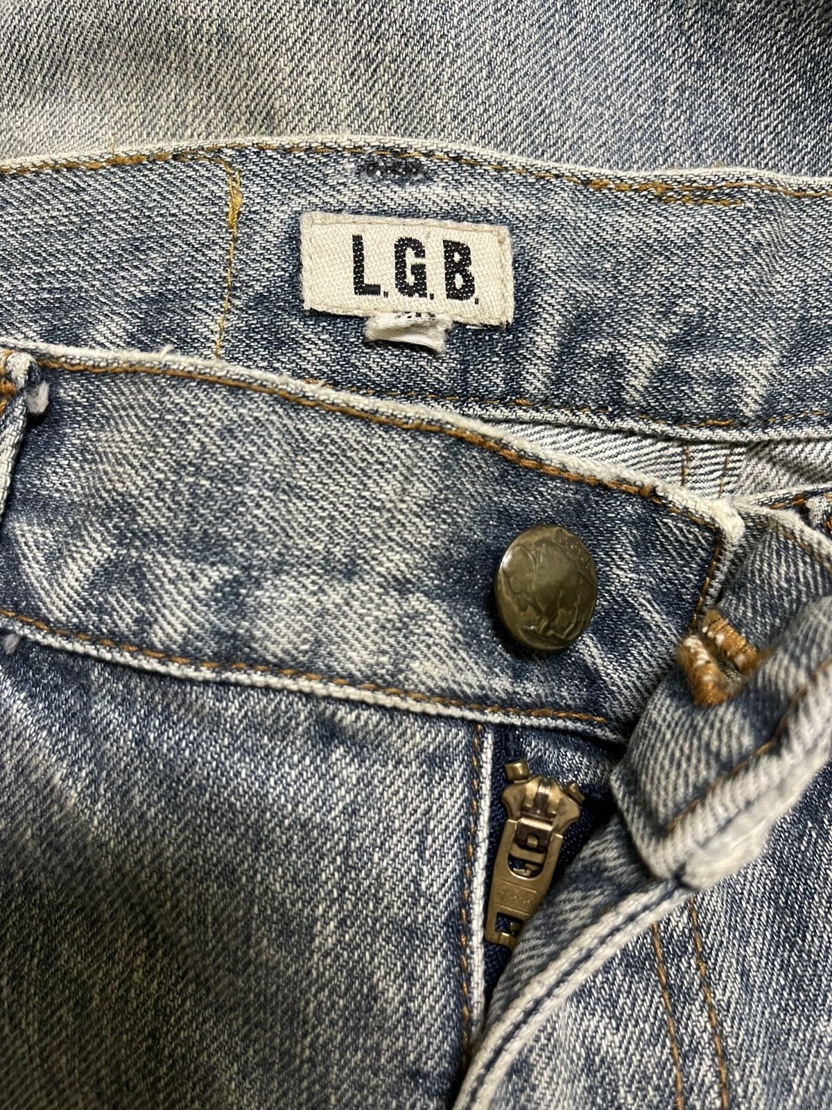 Le Grande Bleu (L.G.B.) Le Grand Bleu Skull Patchwork Crazy Wolf Cut Flares Denim Size US 28 / EU 44 - 17 Thumbnail