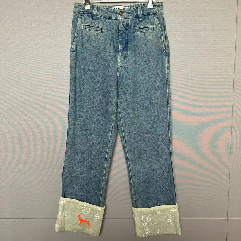 Loewe Loewe Summer Cotton Blue Denim Trousers 0089 Size 26" / US 2 / IT 38 - 1 Thumbnail