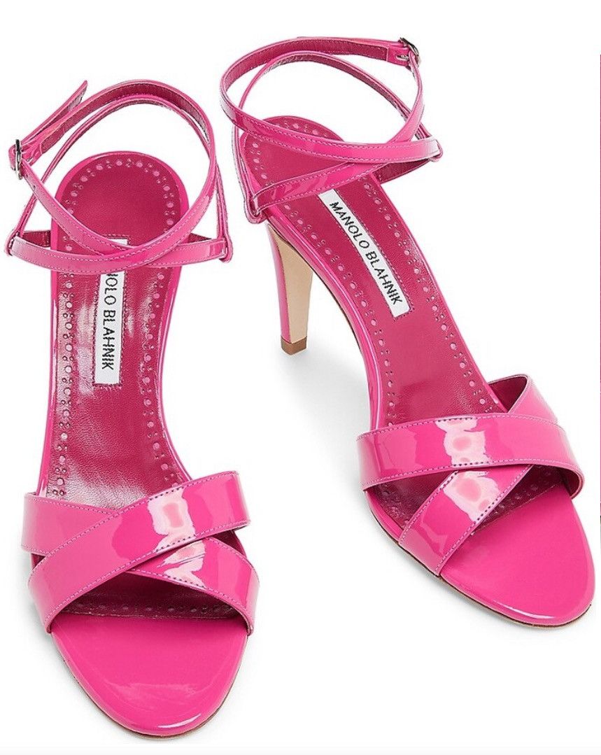 Manolo Blahnik Manolo Blahnik Patent Leather Ankle-Wrap Sandals size 41 Size US 11 / IT 41 - 1 Thumbnail