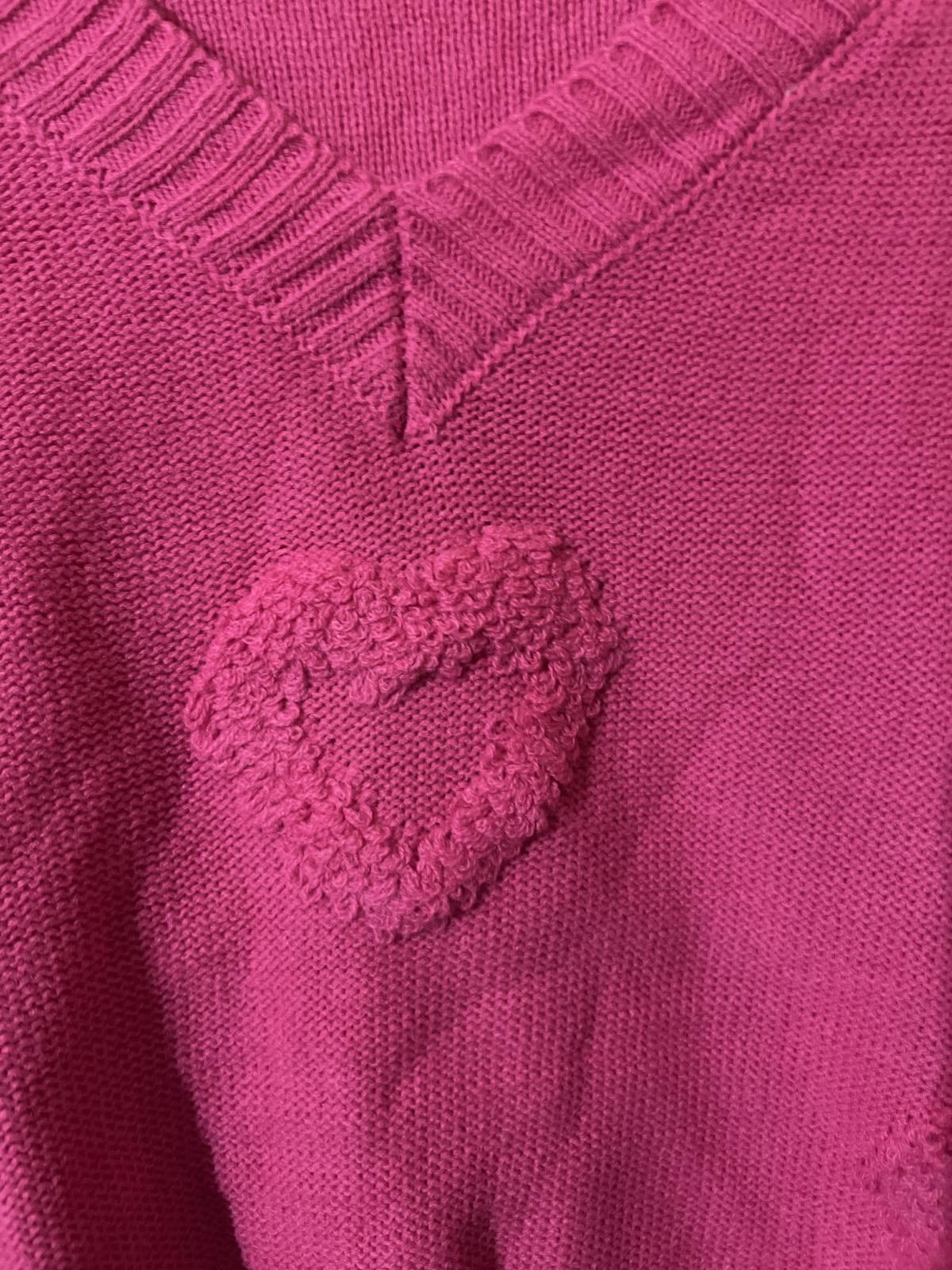 Other Pink V-Neck Sweater with Pearl Heart S, L cottagecore barbie Size S / US 4 / IT 40 - 4 Thumbnail