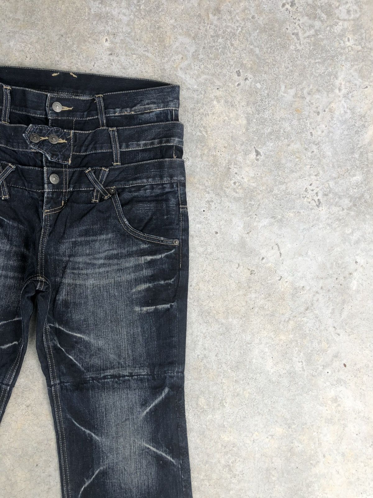 PPFM Japanese PPFM Double Waist Distressed Denim Punk Style Size US 32 / EU 48 - 5 Thumbnail