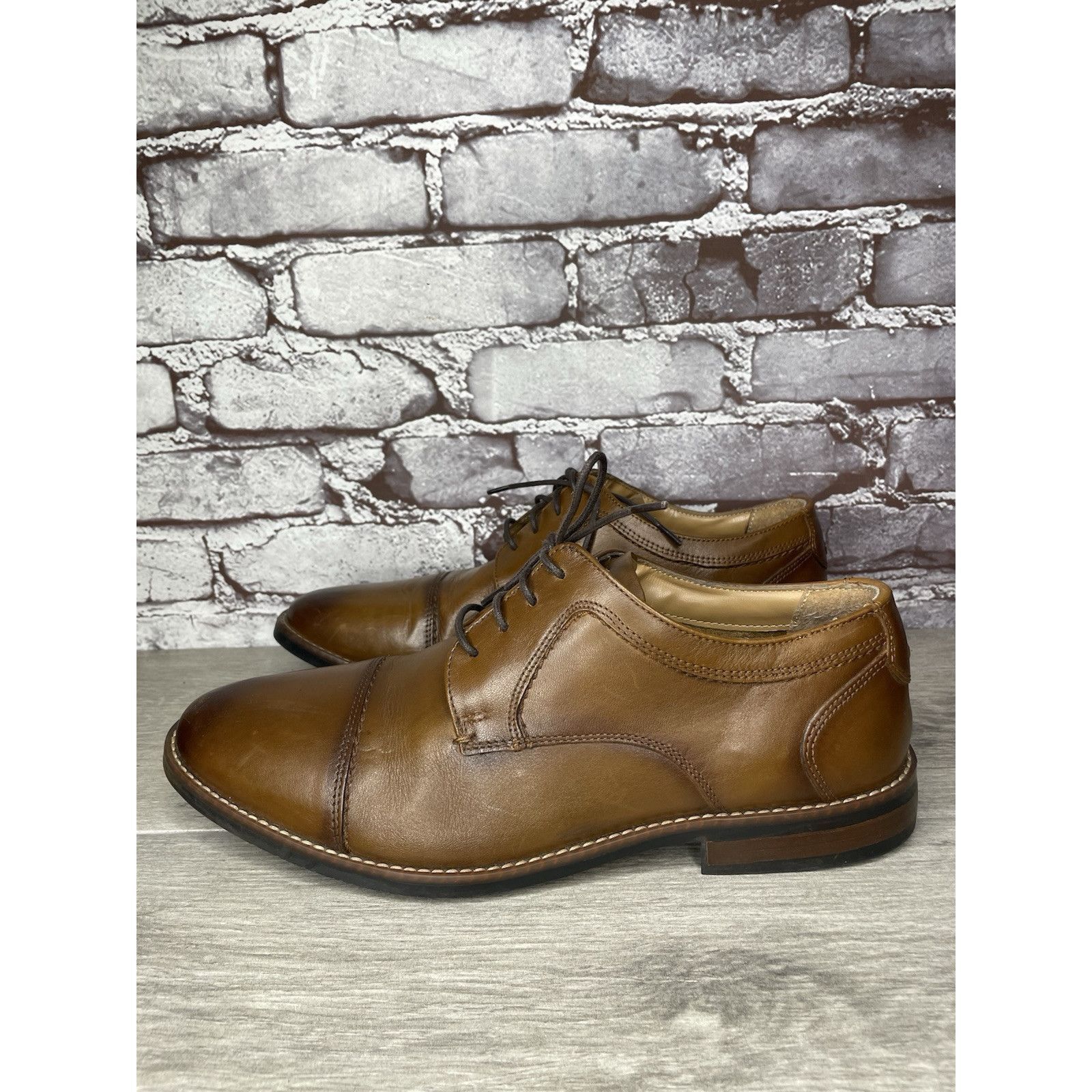 Nunn Bush Nunn Bush Mens Brown Cap Toe Comfort Gel Lace Up Shoes Size Size US 10.5 / EU 43-44 - 10 Thumbnail