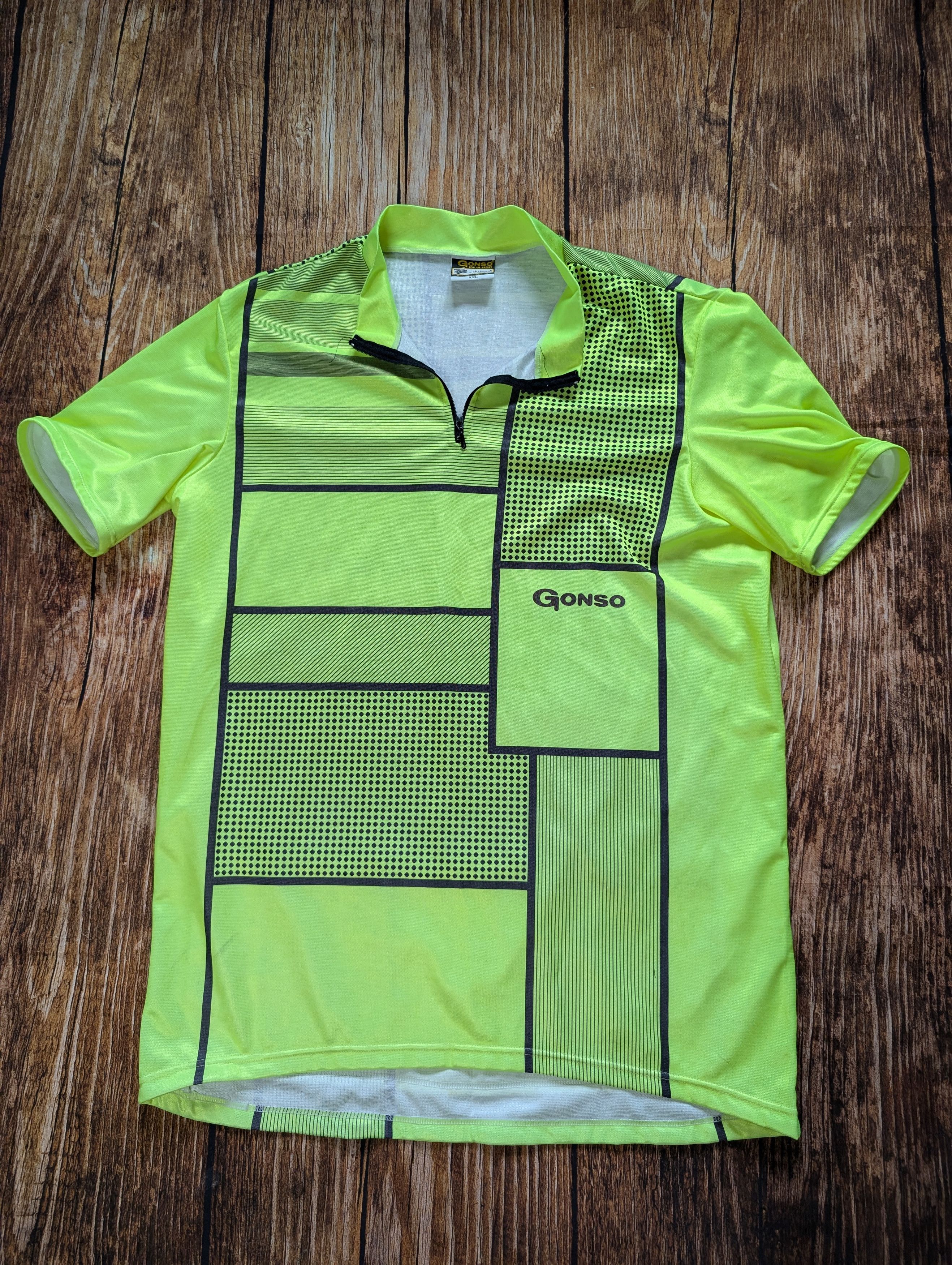 Vintage Gonso dunowa yellow cycling t shirt vintage 80s Size US XL / EU 56 / 4 - 1 Thumbnail