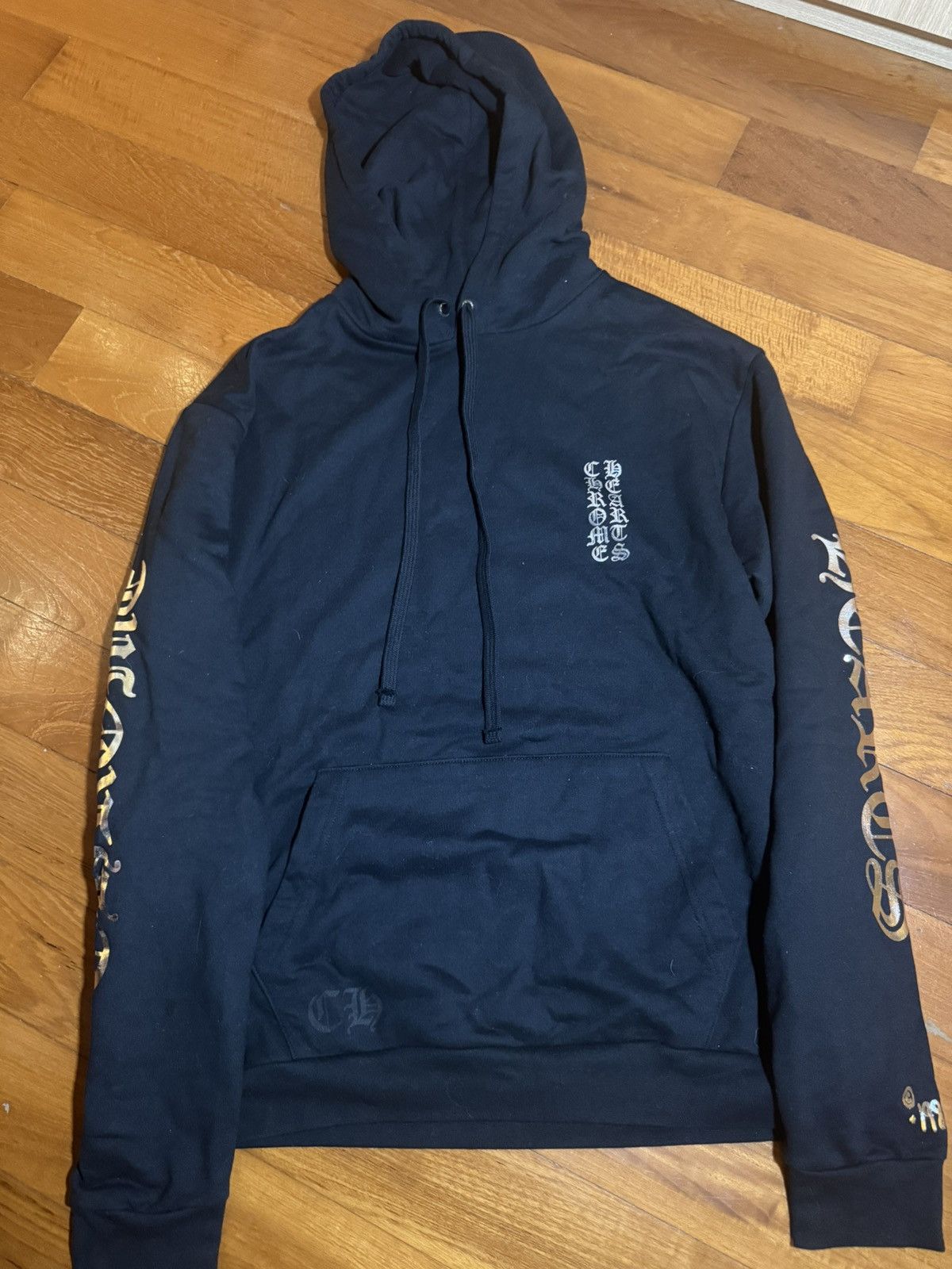 Chrome Hearts Chrome Hearts 1988 Metallic Silver Foil Black Hoodie Size US L / EU 52-54 / 3 - 12 Thumbnail
