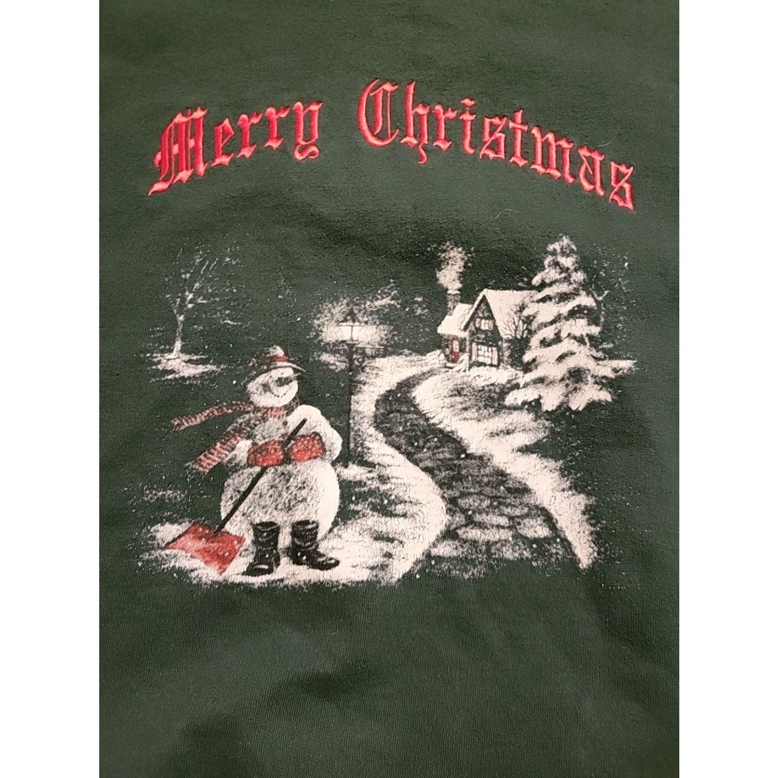Hanes Hanes Ecosmart Sweatshirt Christmas Embroidered Crew Neck Pullover XL Men Green Size US XL / EU 56 / 4 - 2 Thumbnail