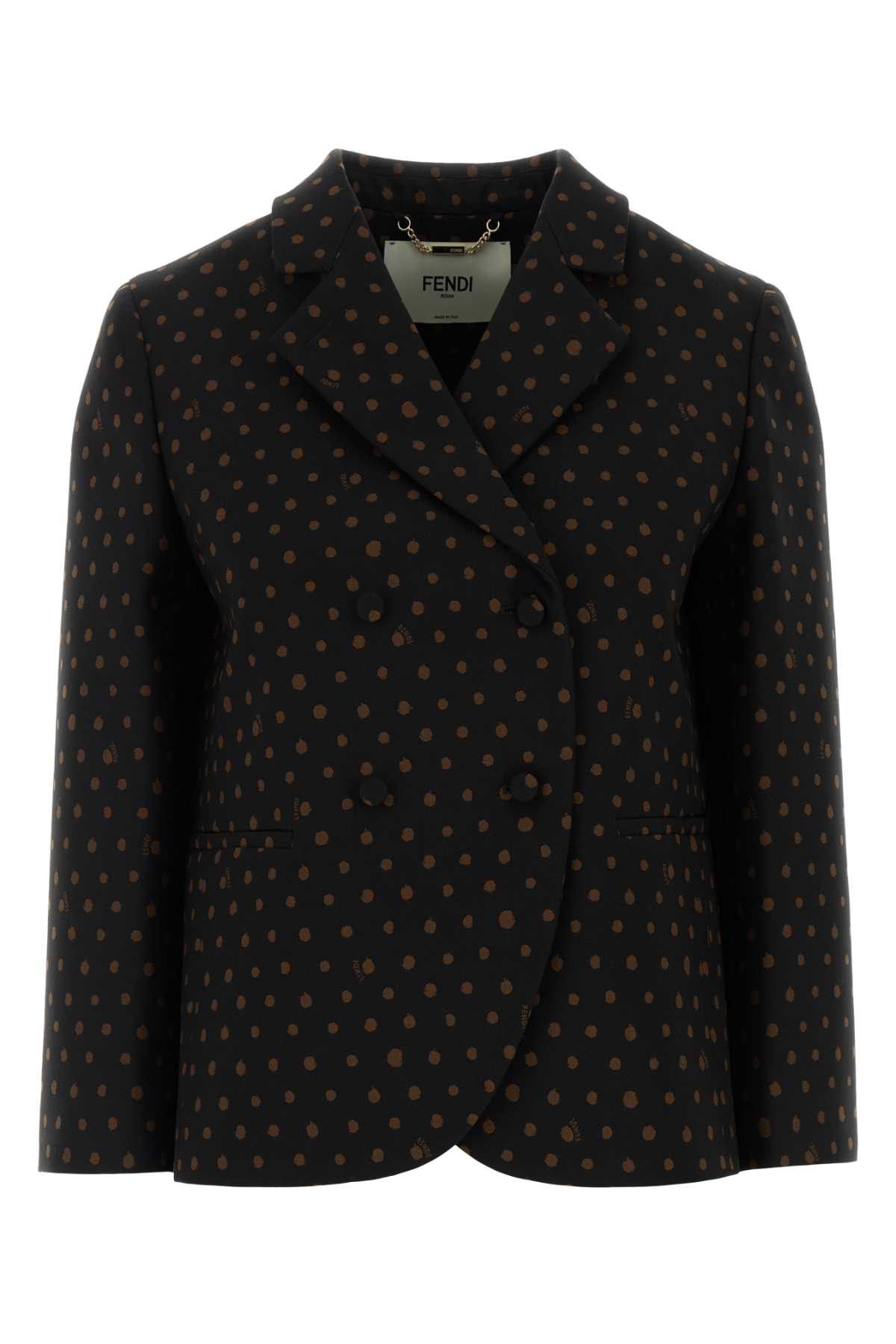 Fendi Printed Stretch Wool Blend Blazer Size M / US 6-8 / IT 42-44 - 1 Thumbnail