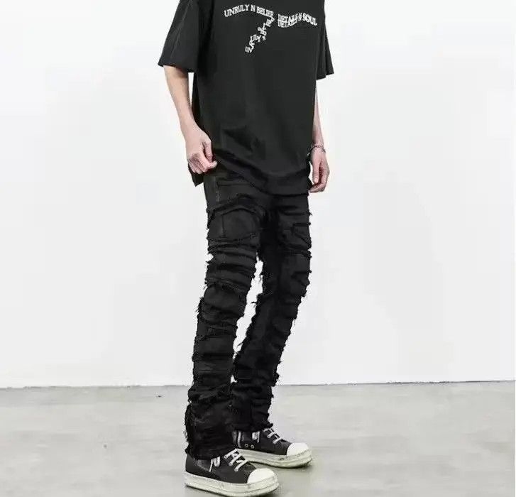 Japanese Brand Skinny Denim Jeans Heavy Destruction Ripped Size US 32 / EU 48 - 3 Thumbnail