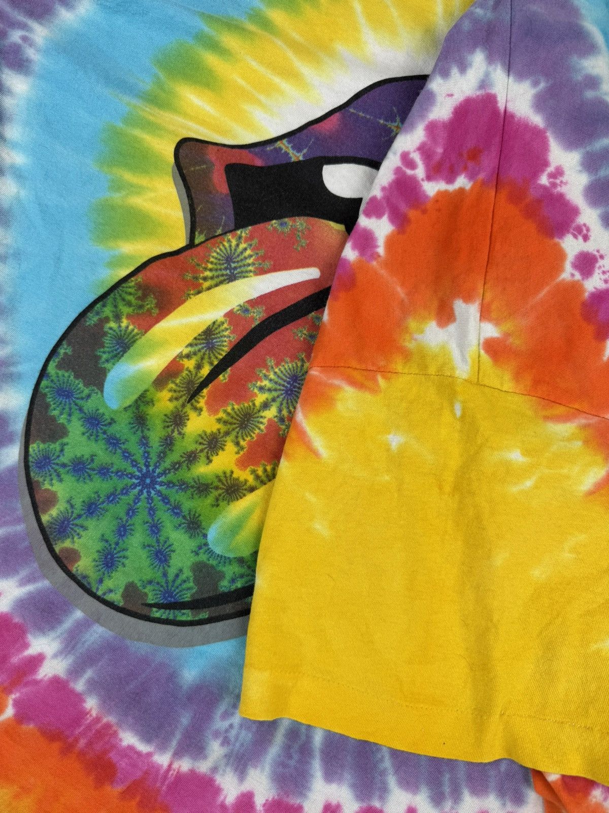 Band Tees × Vintage Vintage 1994 The Rolling Stones tongue rainbow tie dye tee Size US XL / EU 56 / 4 - 15 Thumbnail