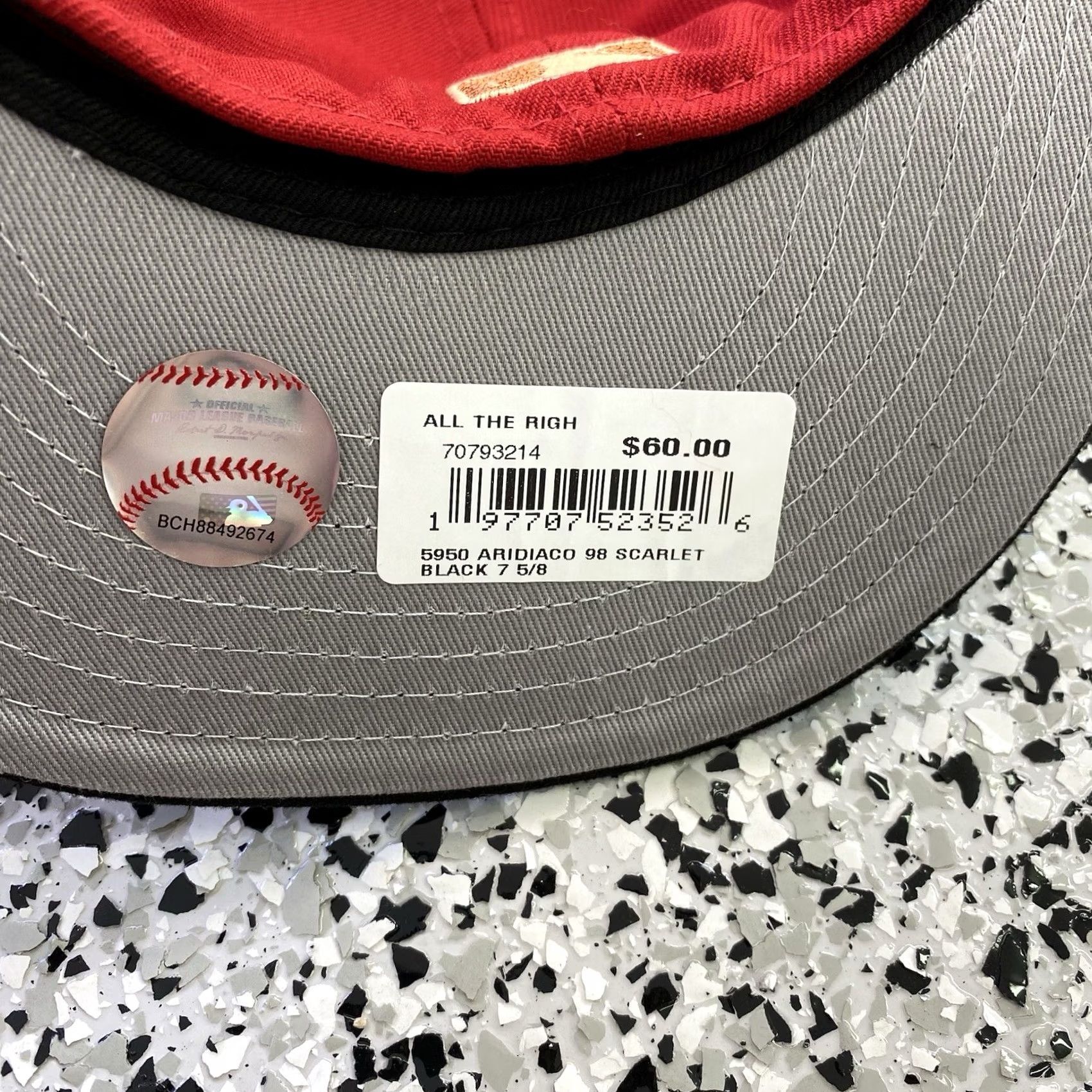 New Era VINTAGE NEW ERA 59FIFTY Arizona Dimondbacks 20TH Anniversary World Champions Red 7 5/8 Mens Baseball Cap Size ONE SIZE - 5 Thumbnail