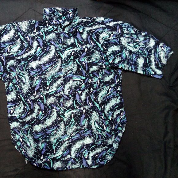 Vintage Vintage Natalie Abstract Strokes Button Shirt Hawaiian Size XL / US 12-14 / IT 48-50 - 2 Thumbnail
