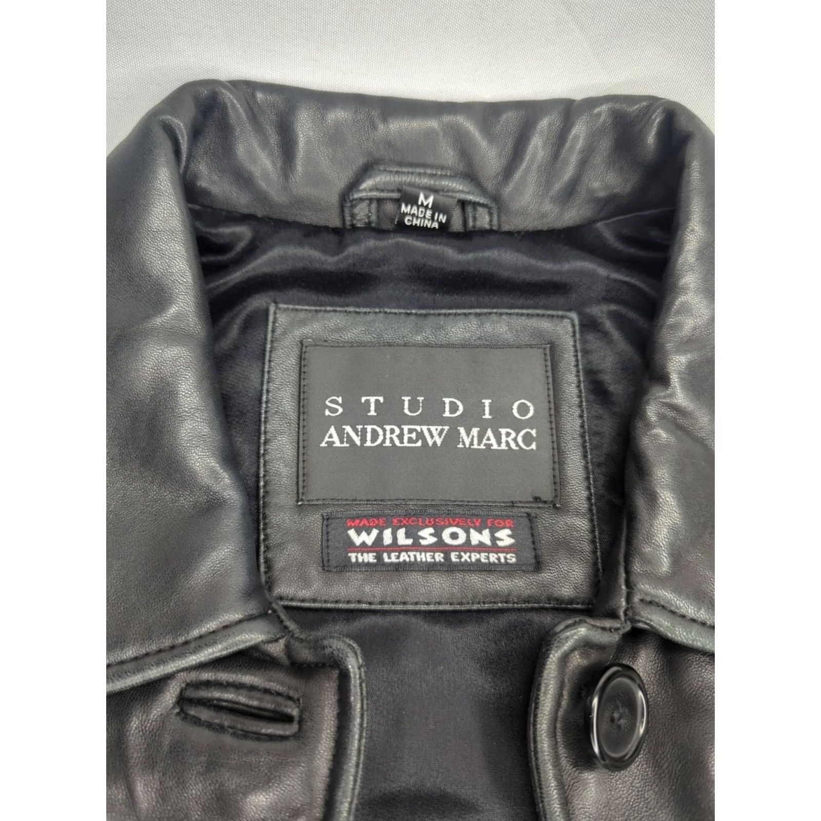 Andrew Marc Andrew Marc Studio Butter Soft Lamb Leather Jacket Mid-Length Overcoat Black Mens Medium Size US M / EU 48-50 / 2 - 6 Thumbnail