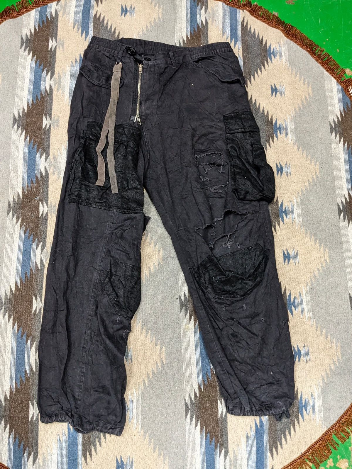 Handmade KINGLYMASK DISTRESSED HANDMADE CUSTOM LIKE PUNK PANTS Size US 31 - 1 Thumbnail
